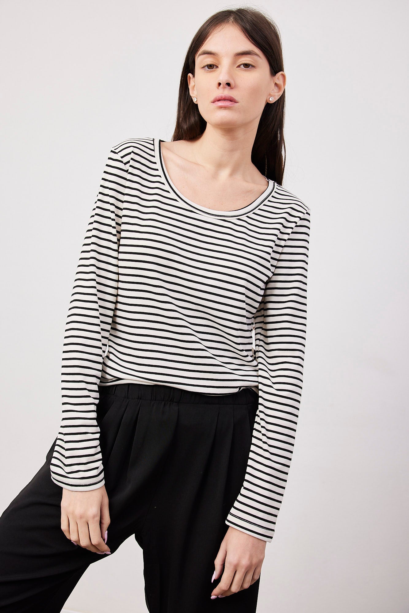 חולצת פסים ארוכה צווארון עגול - ITAY BRANDS