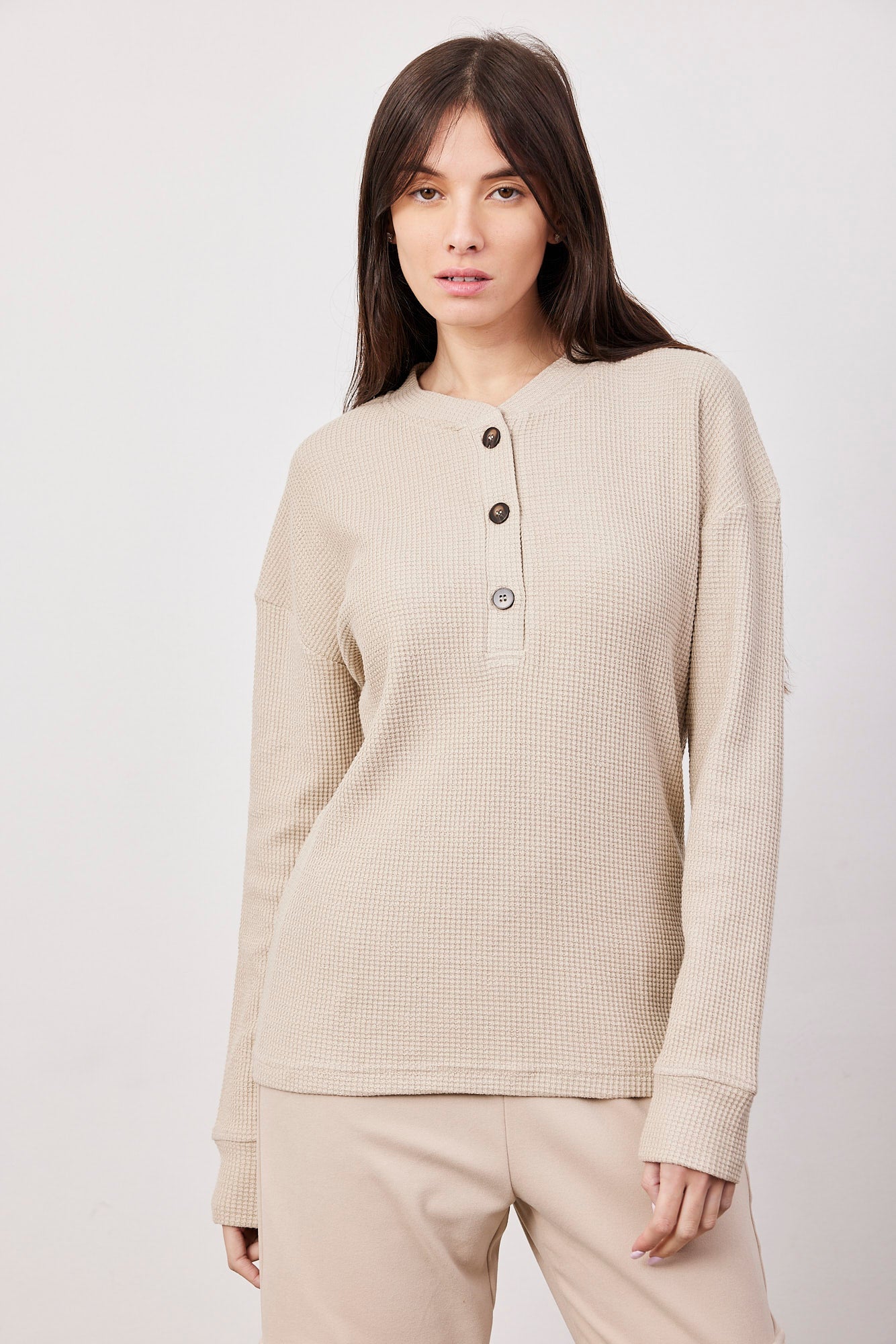 סריג וופל בשילוב כפתורים - ITAY BRANDS