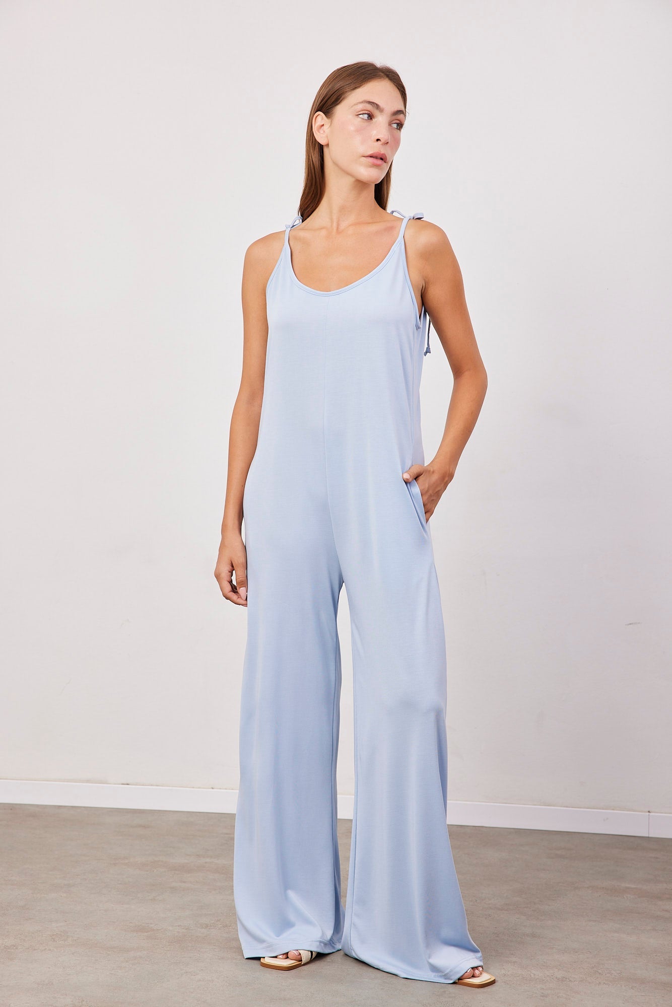 אוברול ארוך עם כתפיות נקשרות - ITAY BRANDS