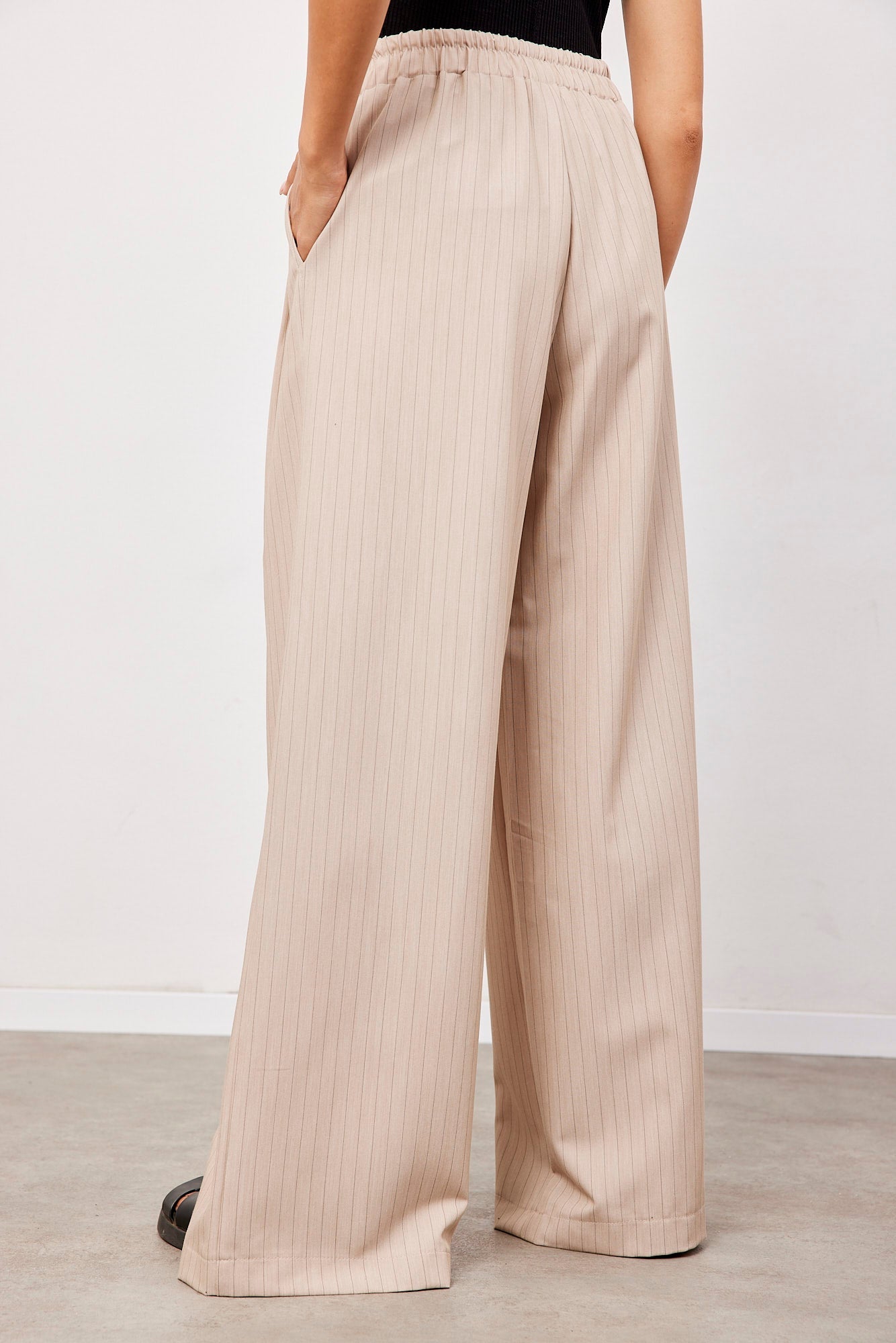 מכנסי פסים ארוכים מתרחבים - ITAY BRANDS