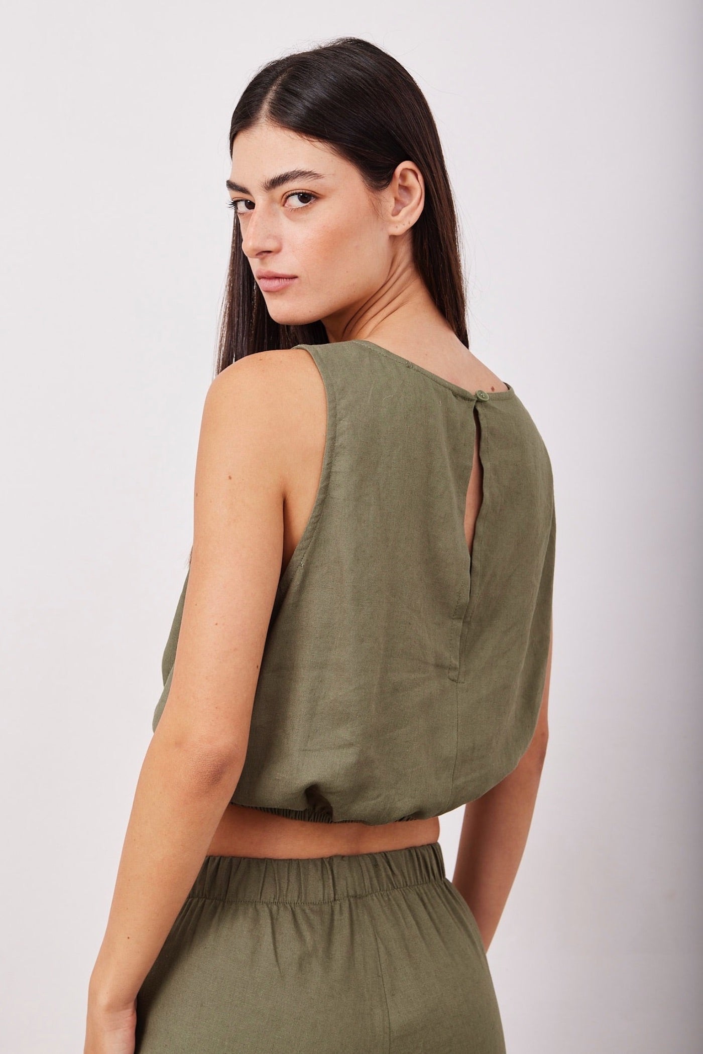 חליפת קרופ בשילוב פשתן - ITAY BRANDS