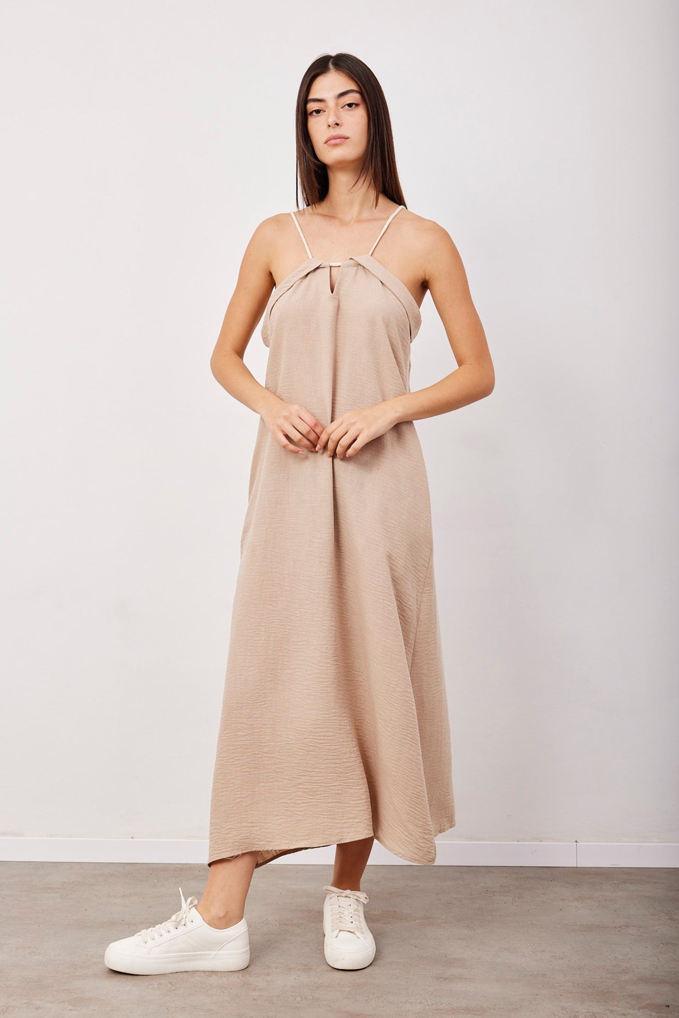 שמלת מקסי עם כתפיית שרוך - ITAY BRANDS