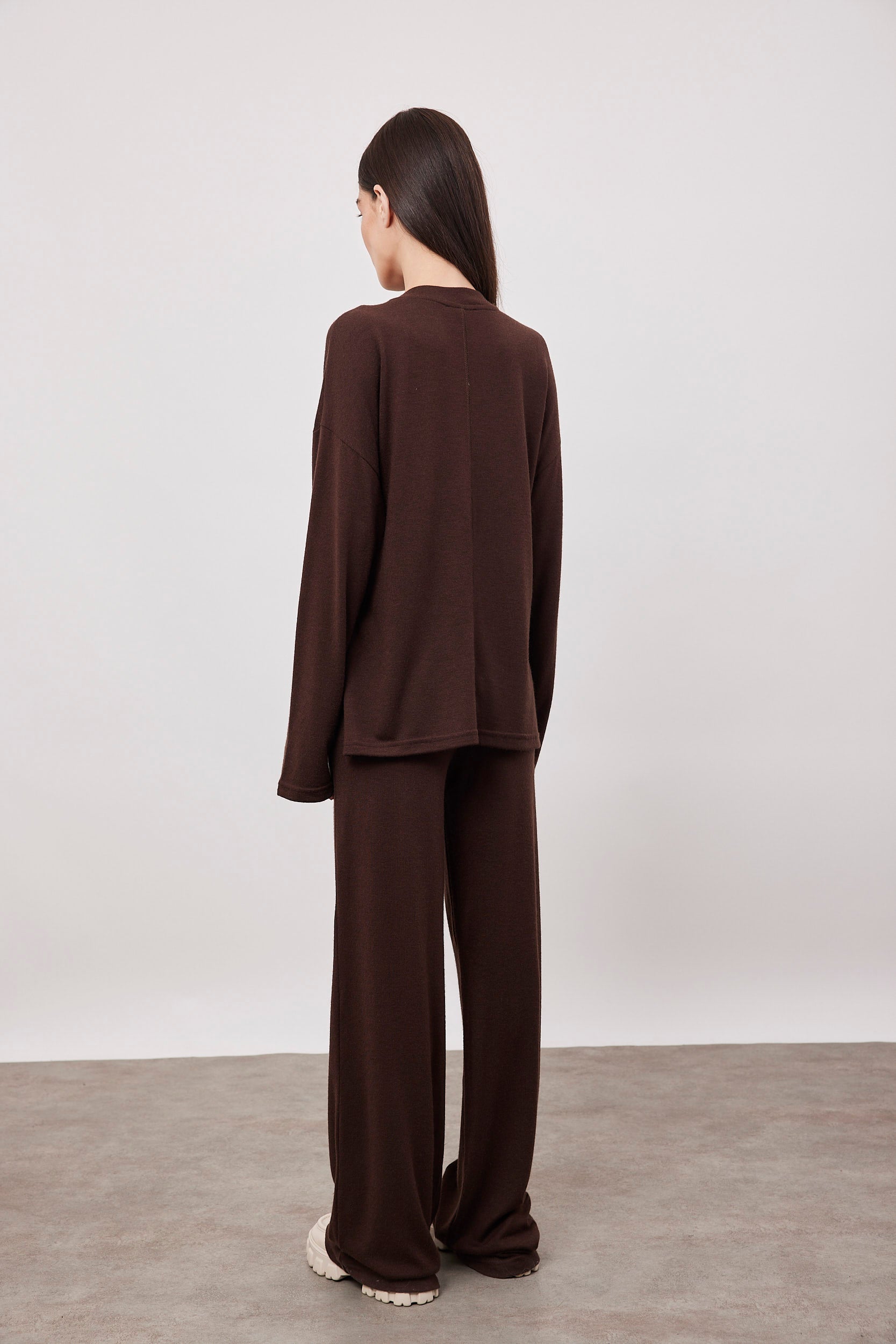 מכנסי סריג ארוכים עם גומי