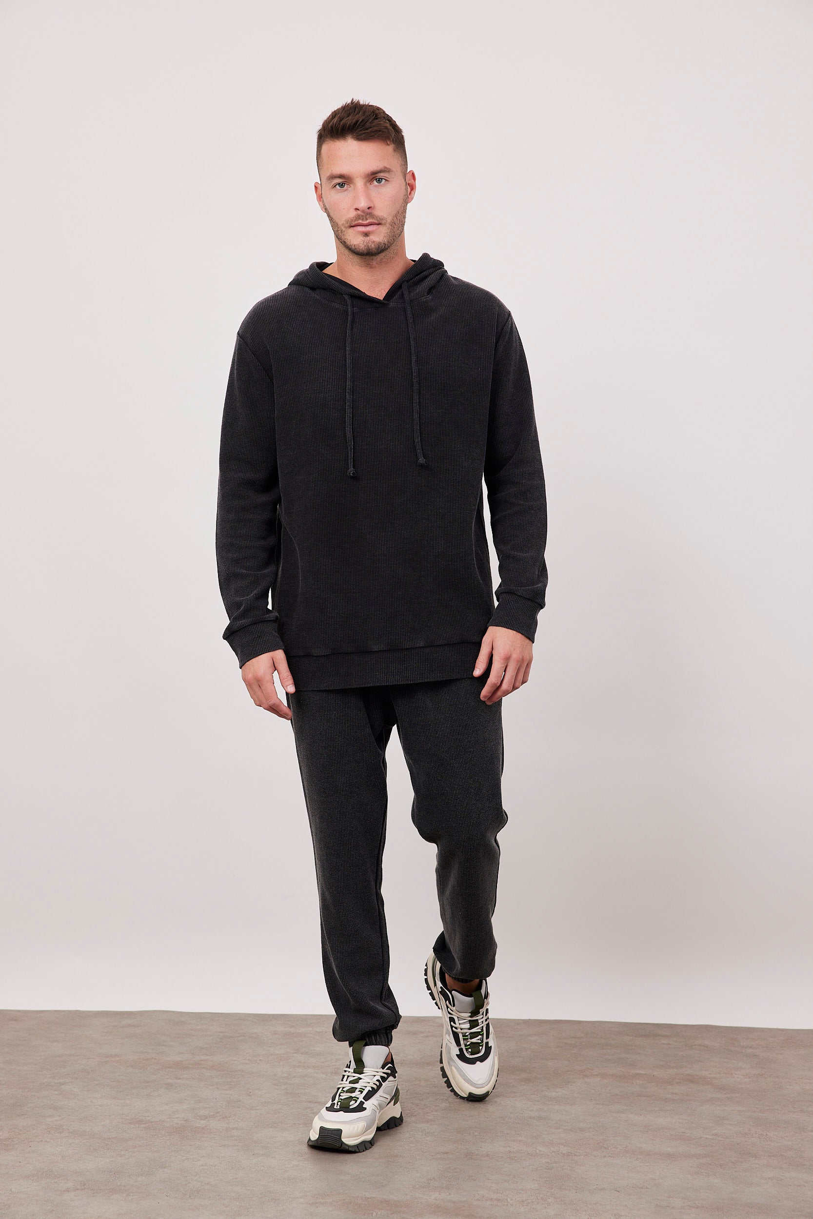 מכנסי בד וופל בסיומת גומי