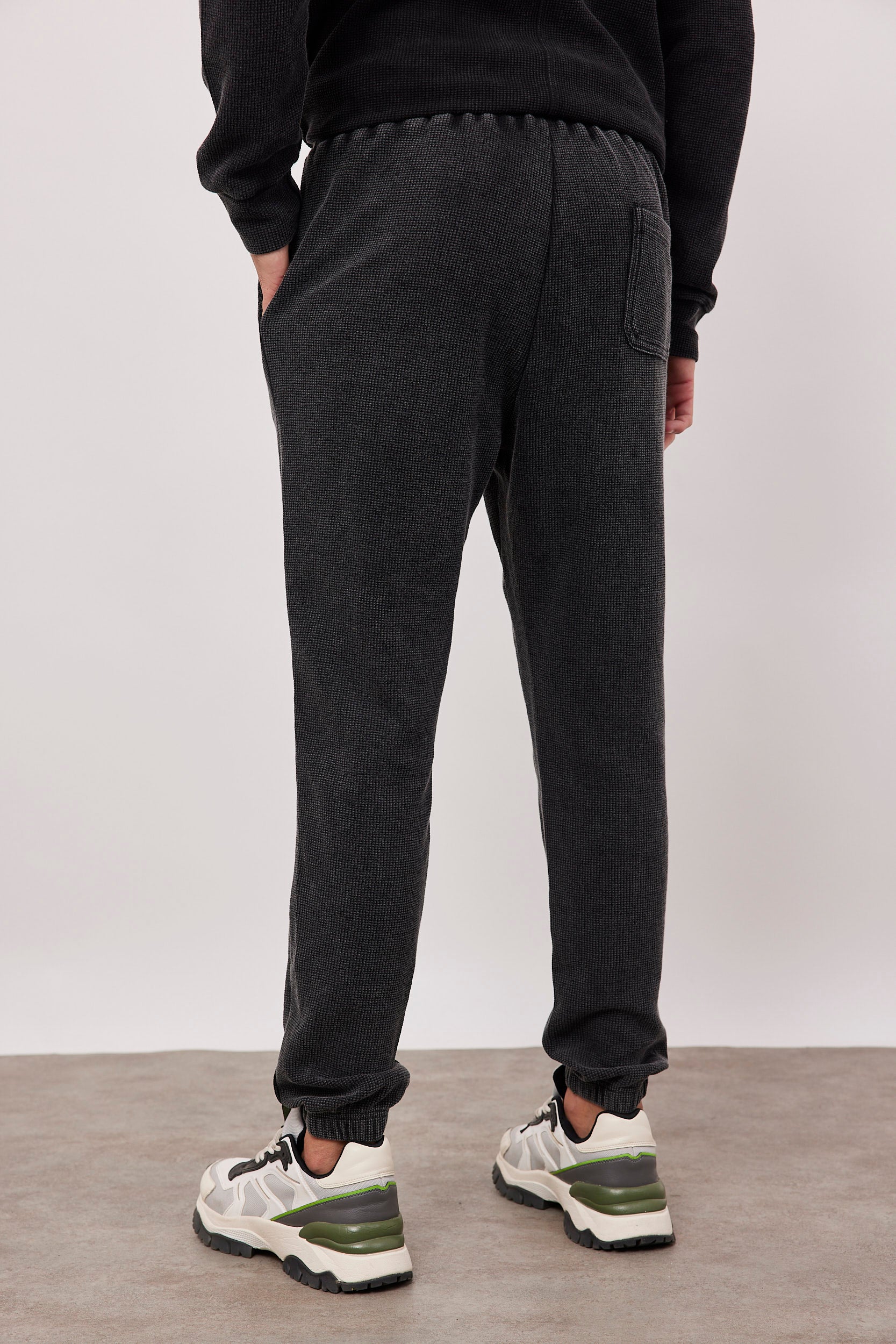 מכנסי בד וופל בסיומת גומי