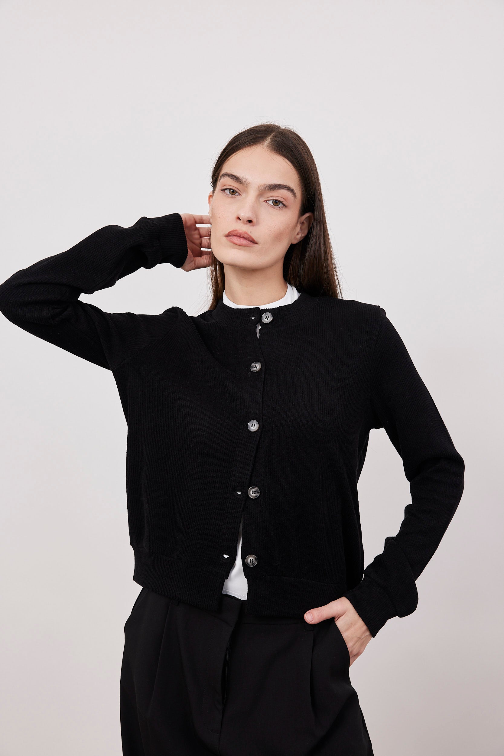 קרדיגן משולב כפתורים