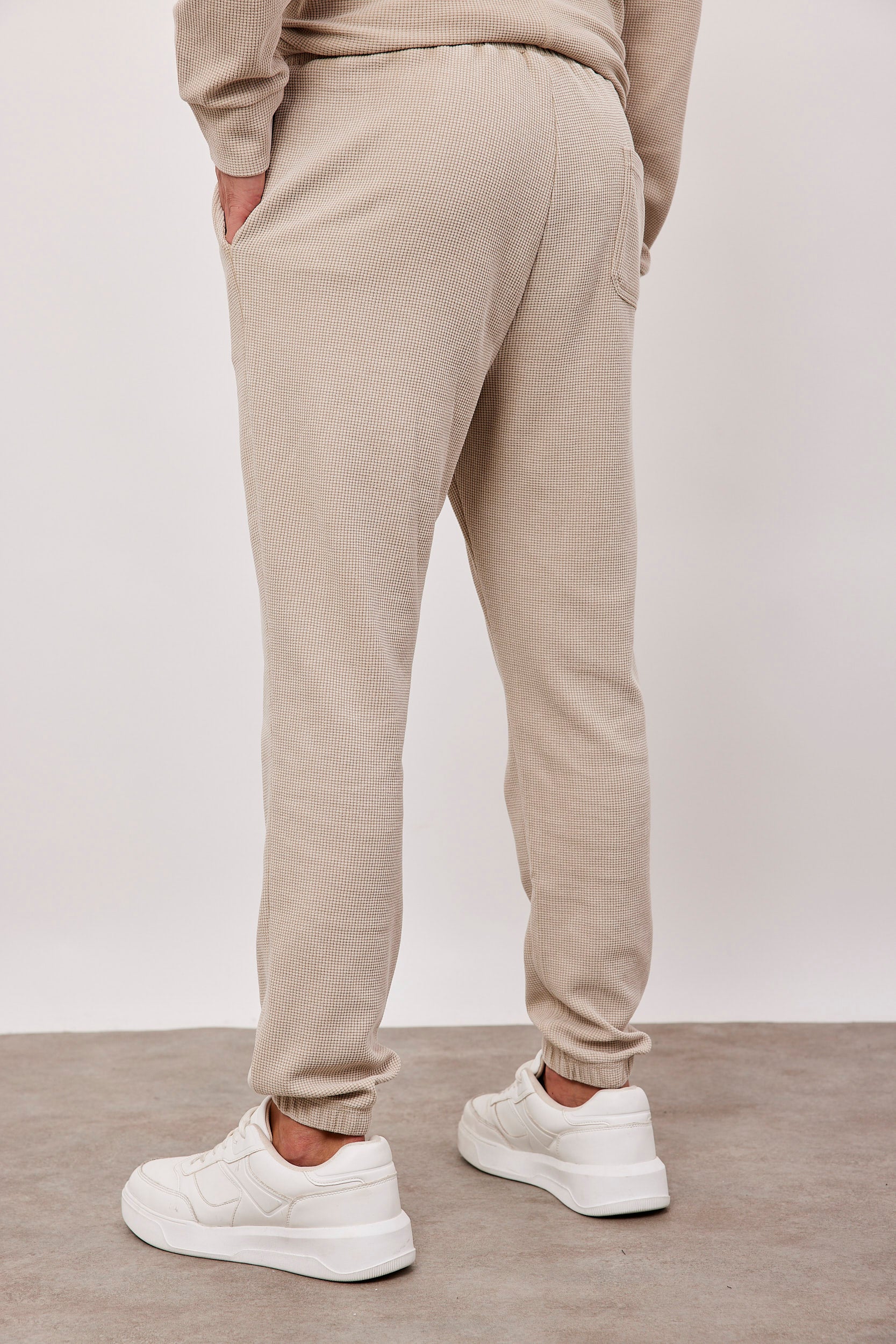 מכנסי בד וופל בסיומת גומי