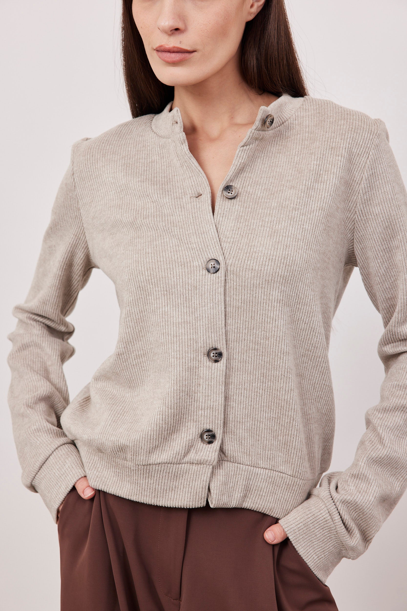 קרדיגן משולב כפתורים