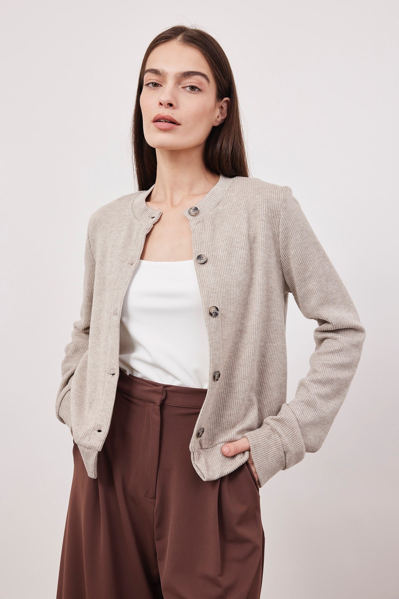 קרדיגן משולב כפתורים