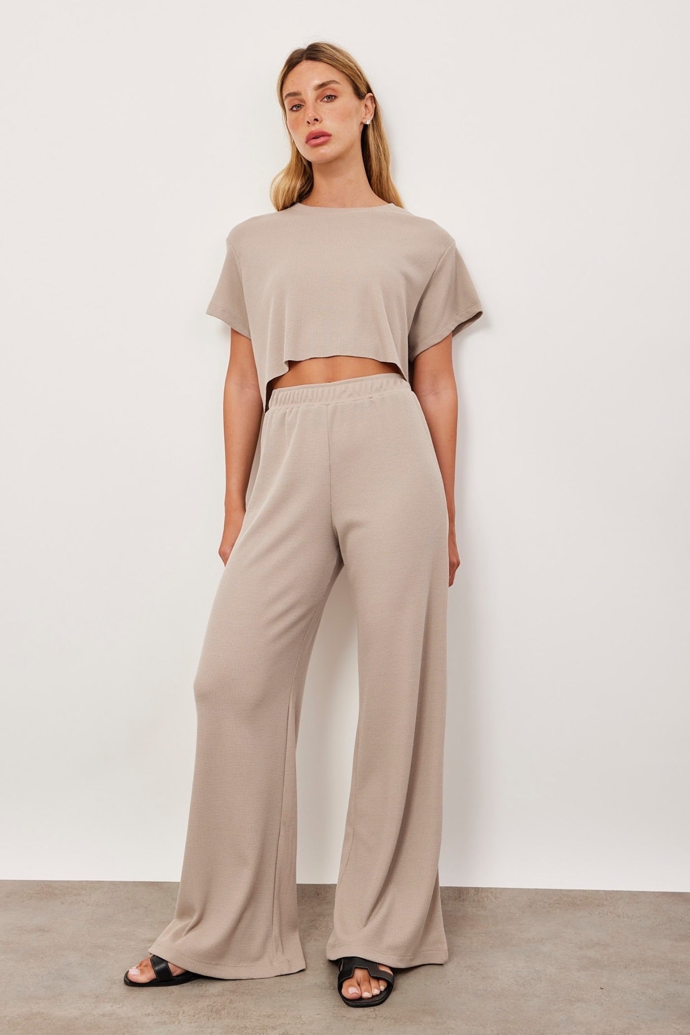 טי-שרט קרופ מבד וופל - ITAY BRANDS