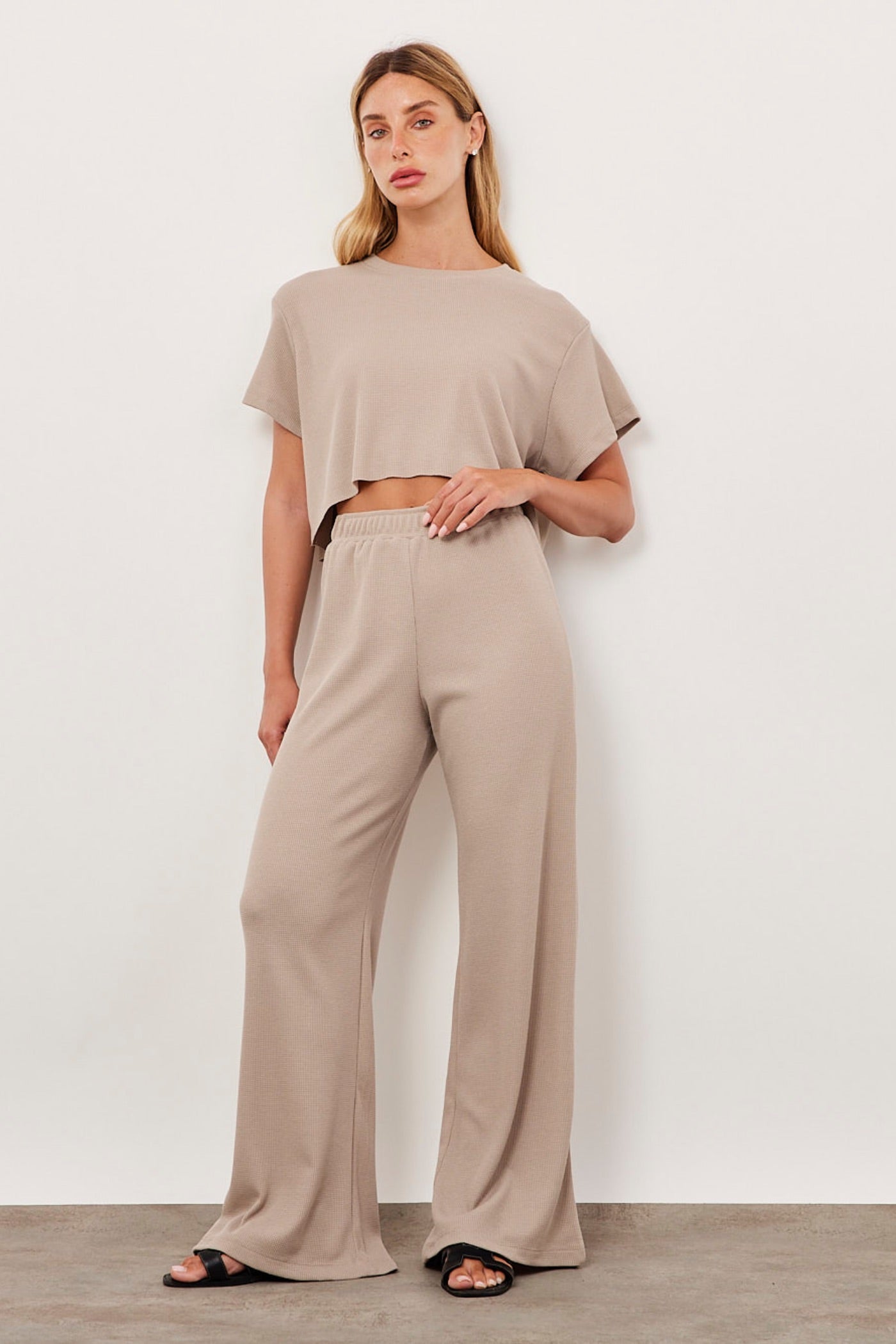 מכנסיי בד וופל מתרחבים - ITAY BRANDS