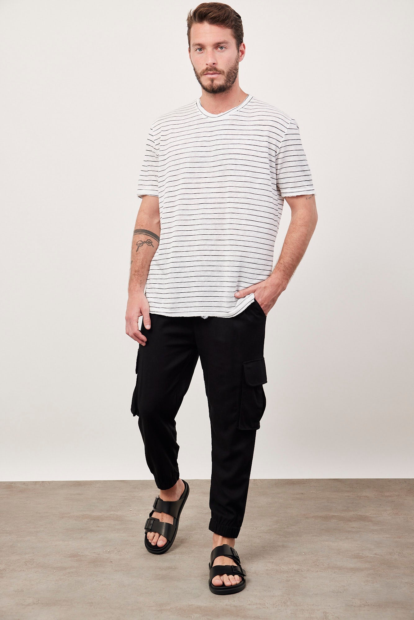 מכנסי גומי בשילוב פשתן - ITAY BRANDS