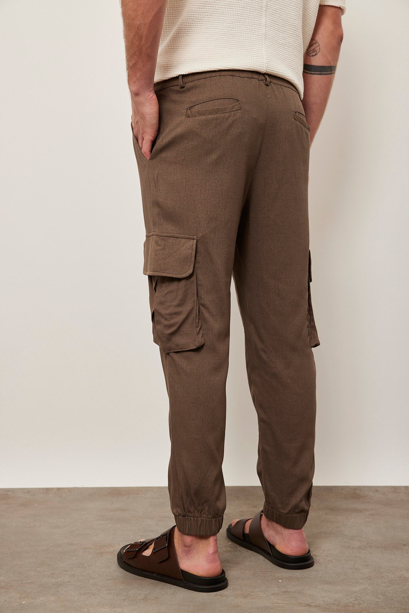 מכנסי גומי בשילוב פשתן - ITAY BRANDS