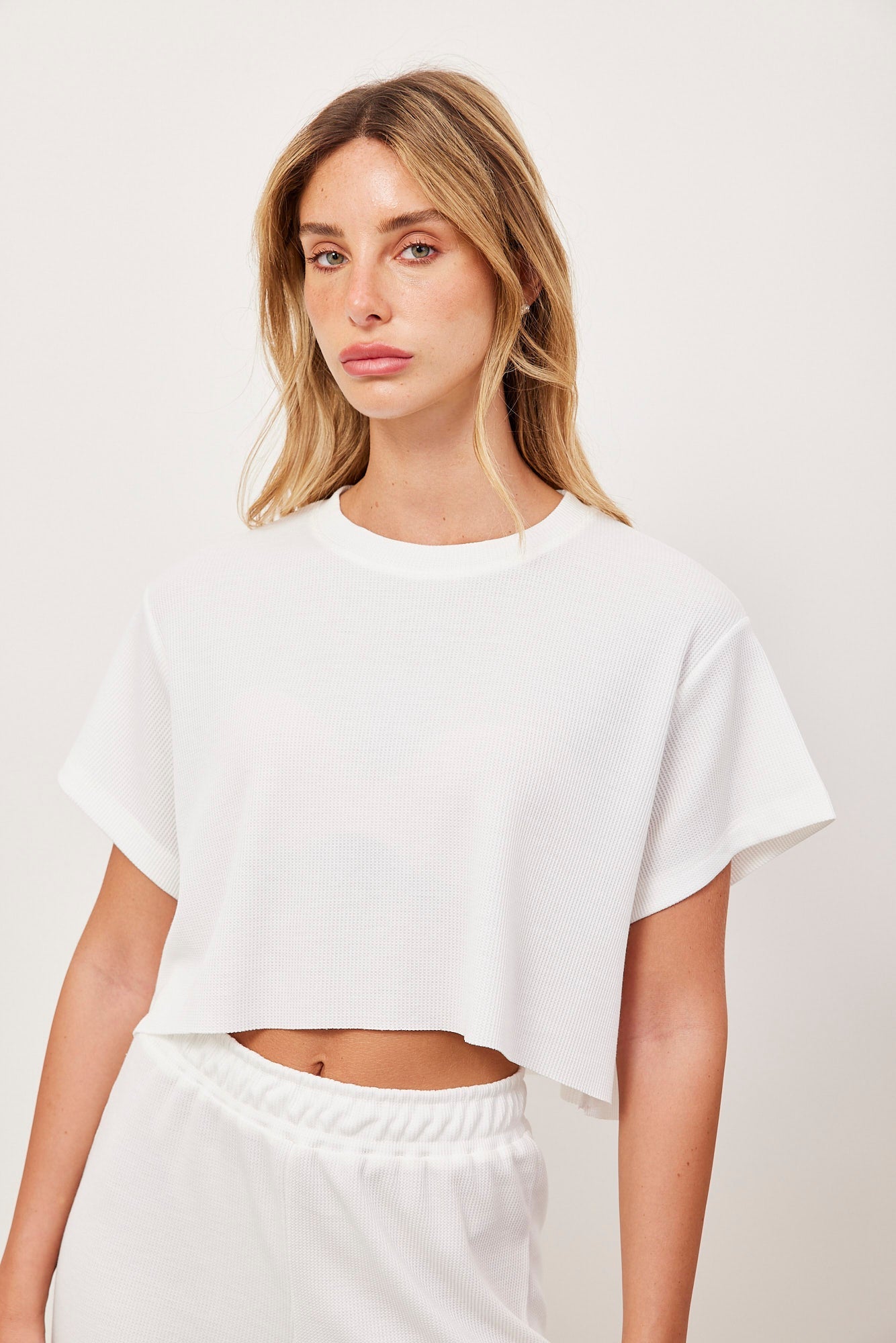 טי-שרט קרופ מבד וופל - ITAY BRANDS