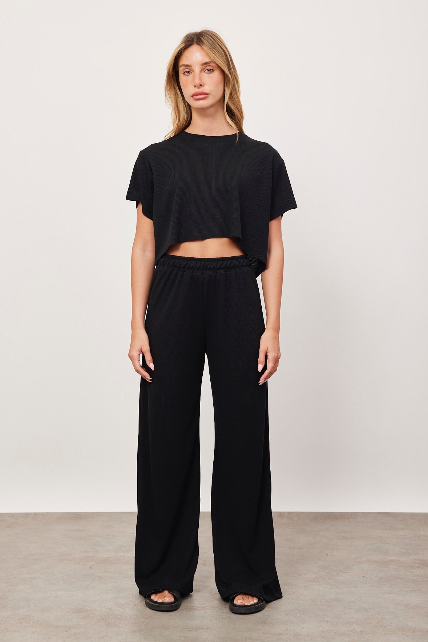 מכנסיי בד וופל מתרחבים - ITAY BRANDS