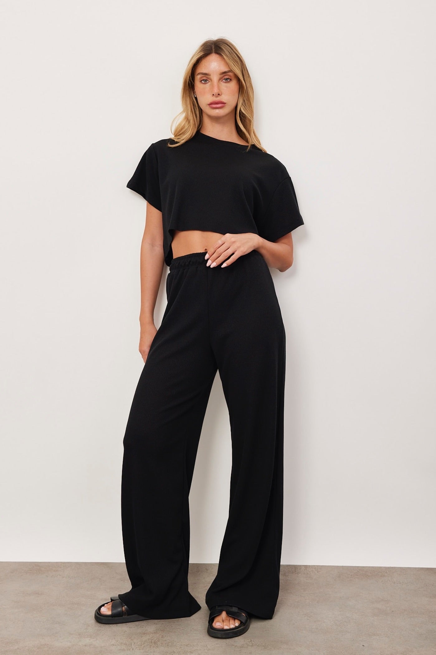 מכנסיי בד וופל מתרחבים - ITAY BRANDS