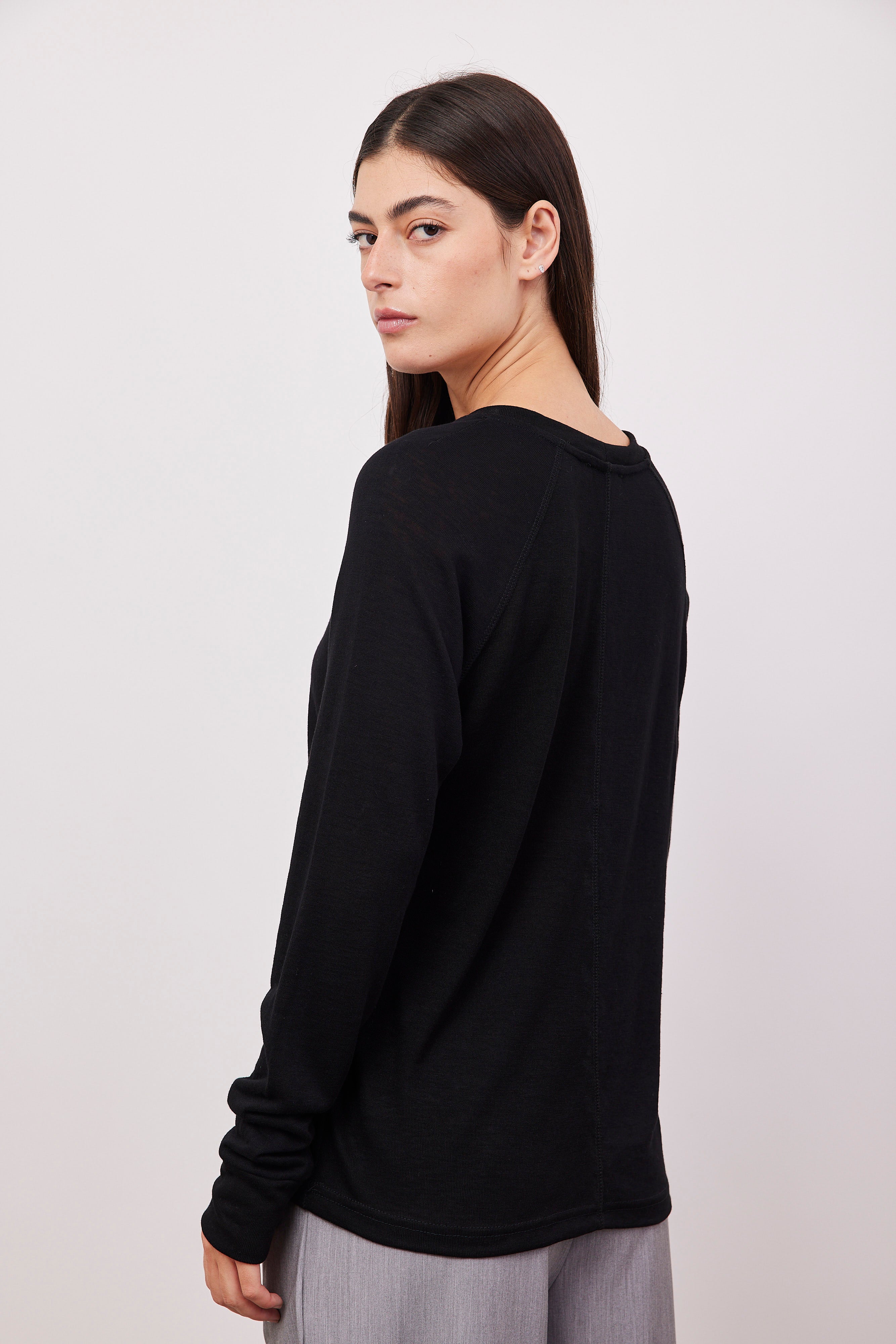 חולצה ארוכה במראה פשתן פתח קדמי - ITAY BRANDS