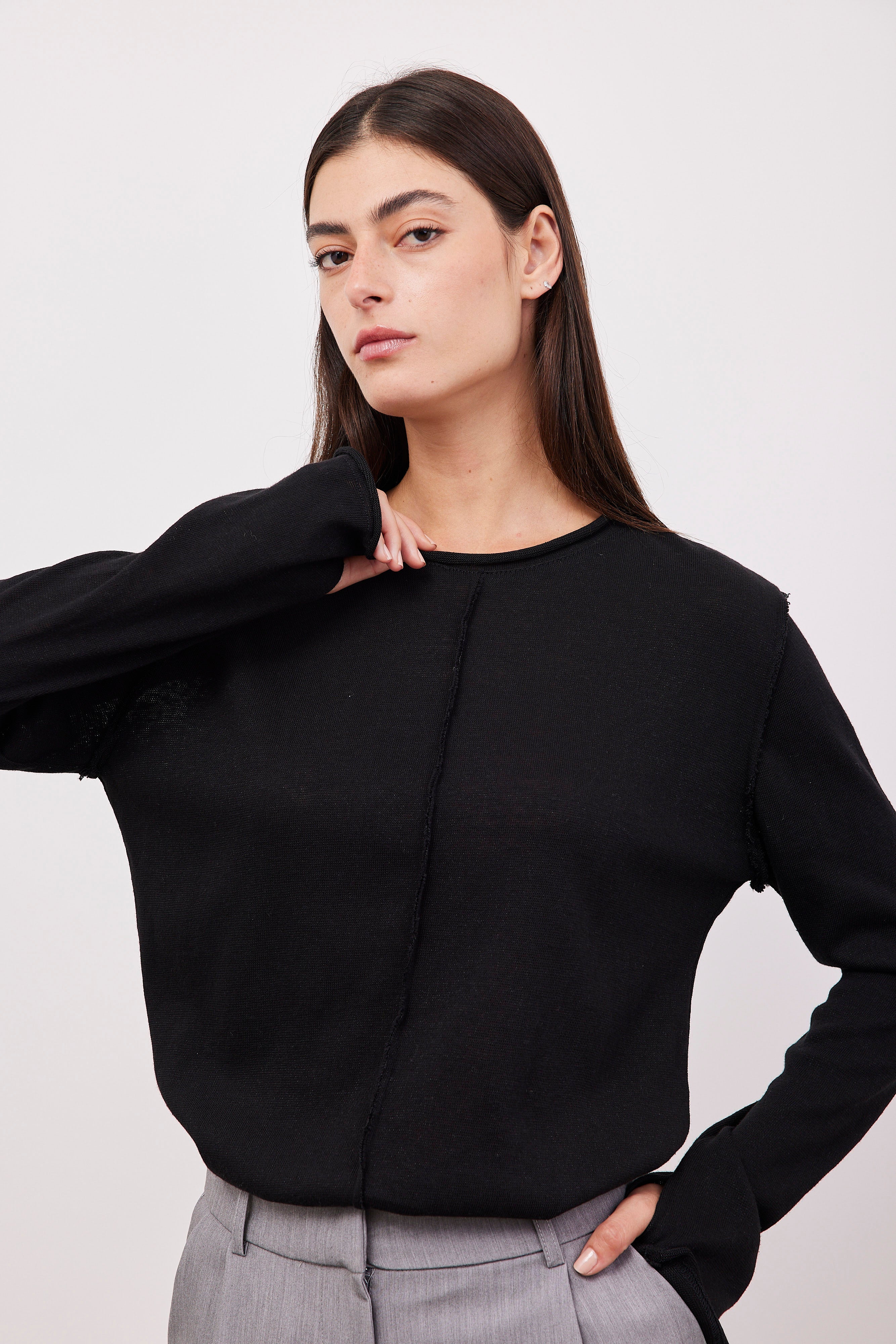 חולצה ארוכה עם תיפורים בולטים - ITAY BRANDS