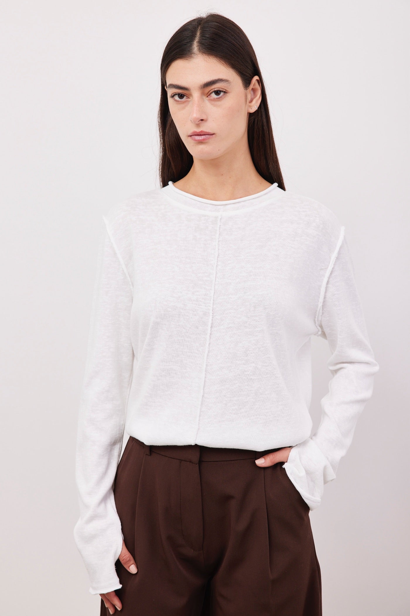 חולצה ארוכה עם תיפורים בולטים - ITAY BRANDS