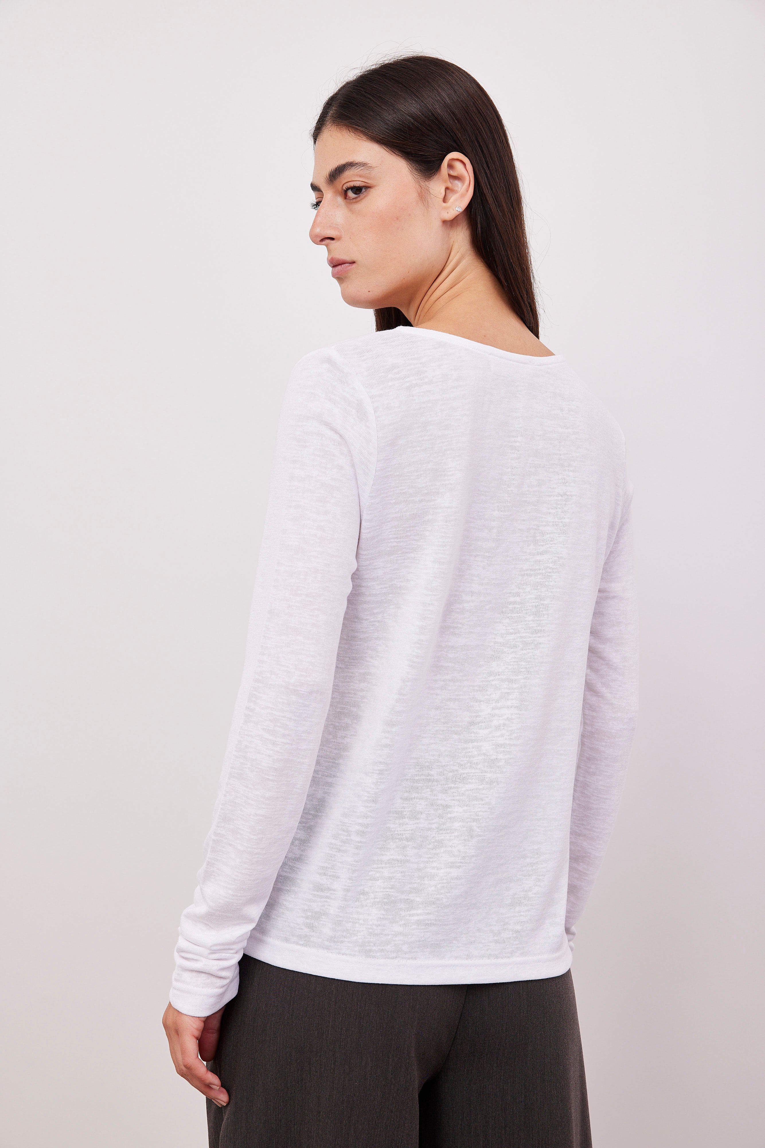 חולצה ארוכה במראה פשתן פתח קדמי - ITAY BRANDS