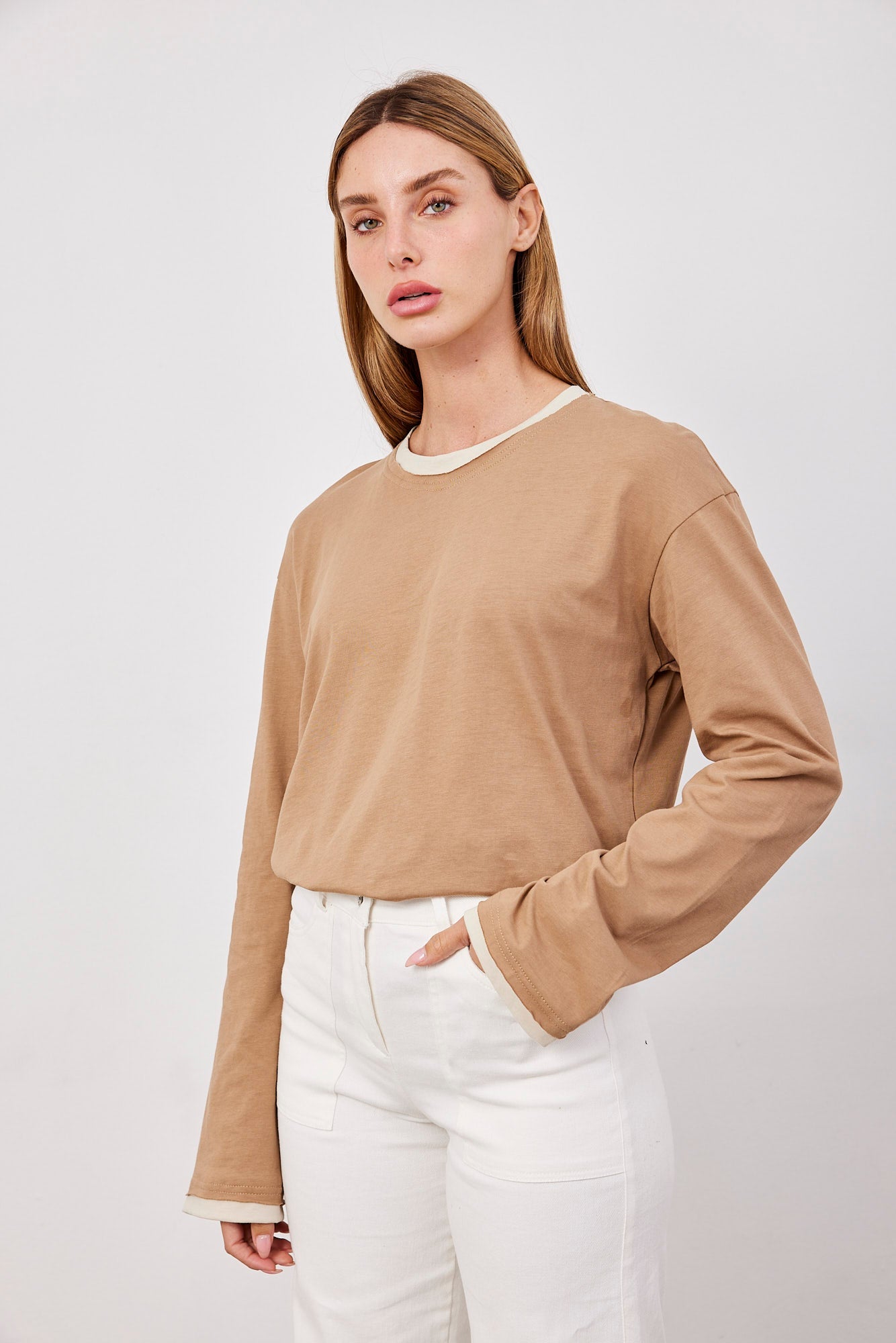 חולצה ארוכה במראה שכבות - ITAY BRANDS