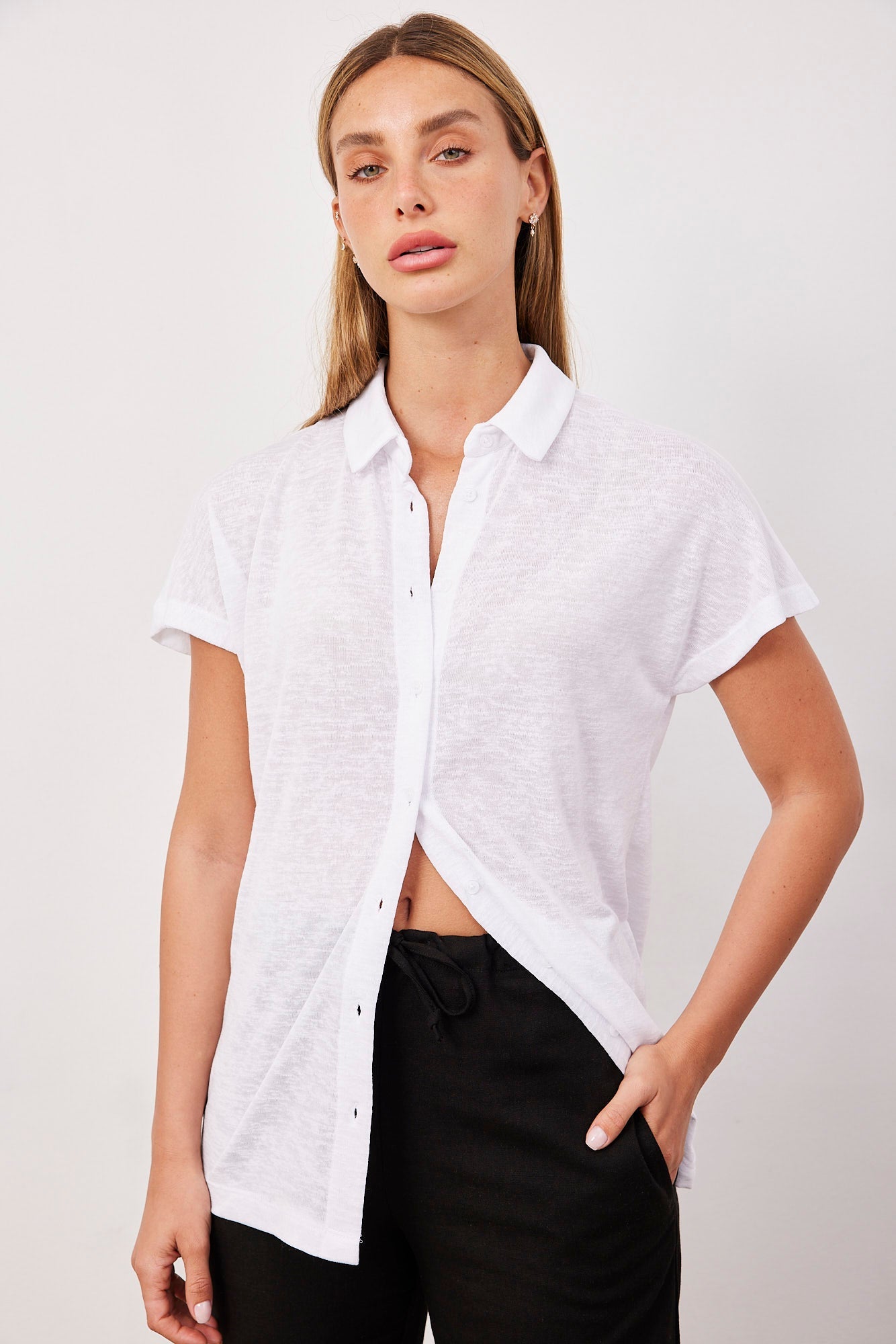 חולצה מכופתרת במראה פשתן - ITAY BRANDS