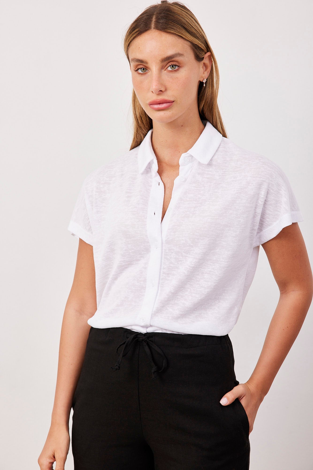 חולצה מכופתרת במראה פשתן - ITAY BRANDS