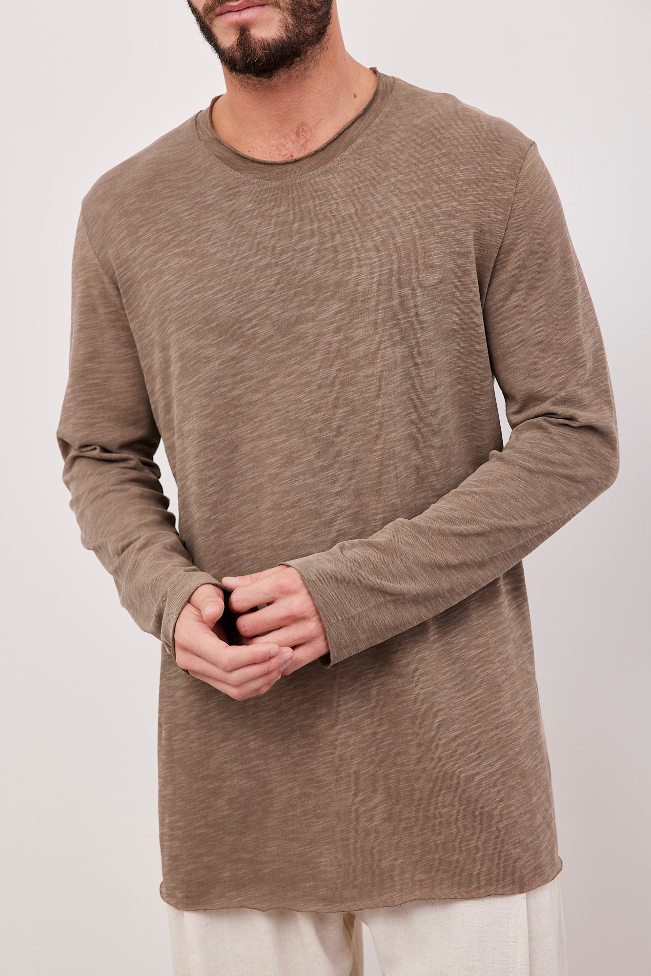 חולצת כותנה מלאנז׳ בסיומת פרומה - ITAY BRANDS