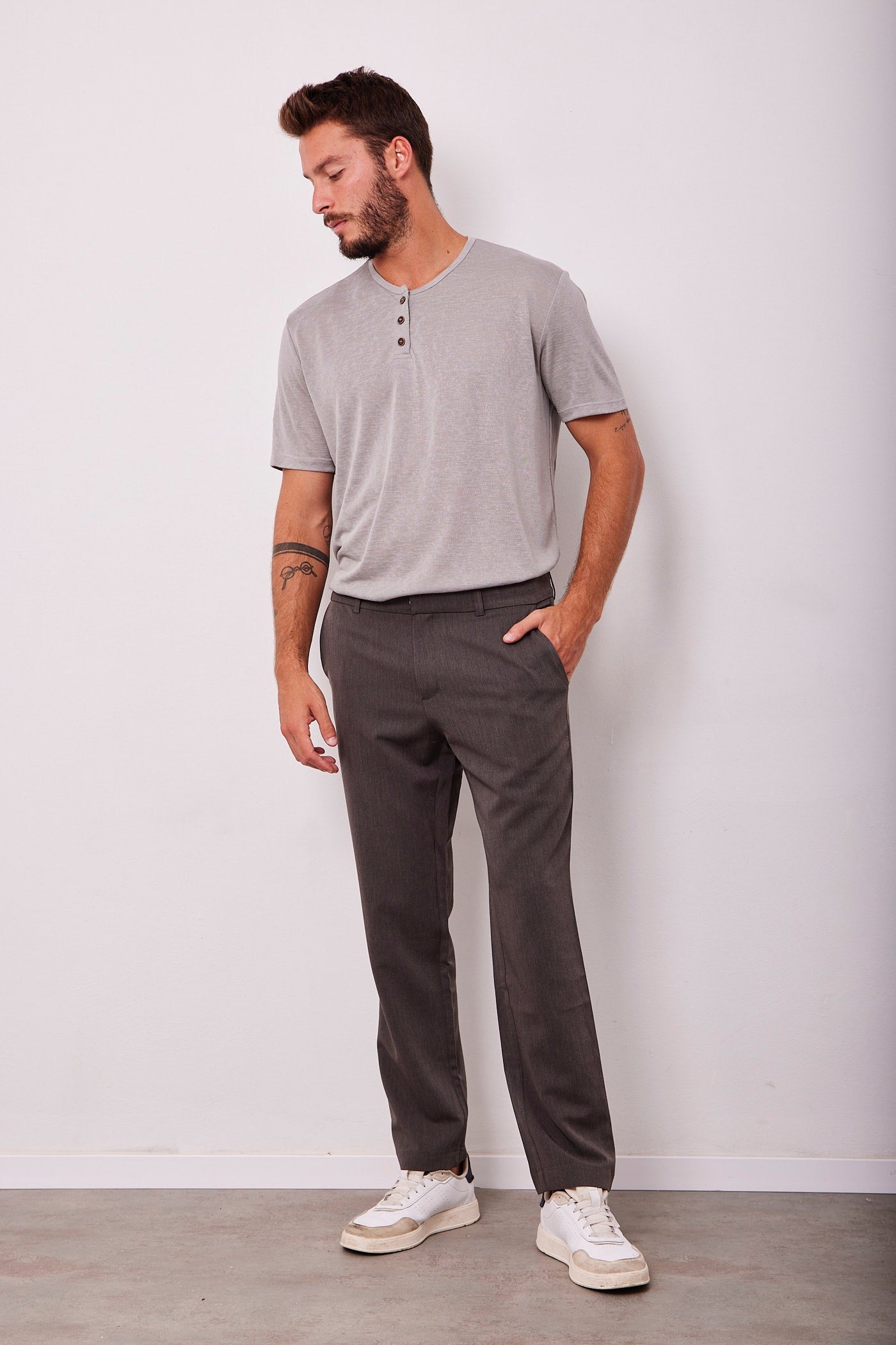 מכנסיים מחויטים - אפור כהה - ITAY BRANDS