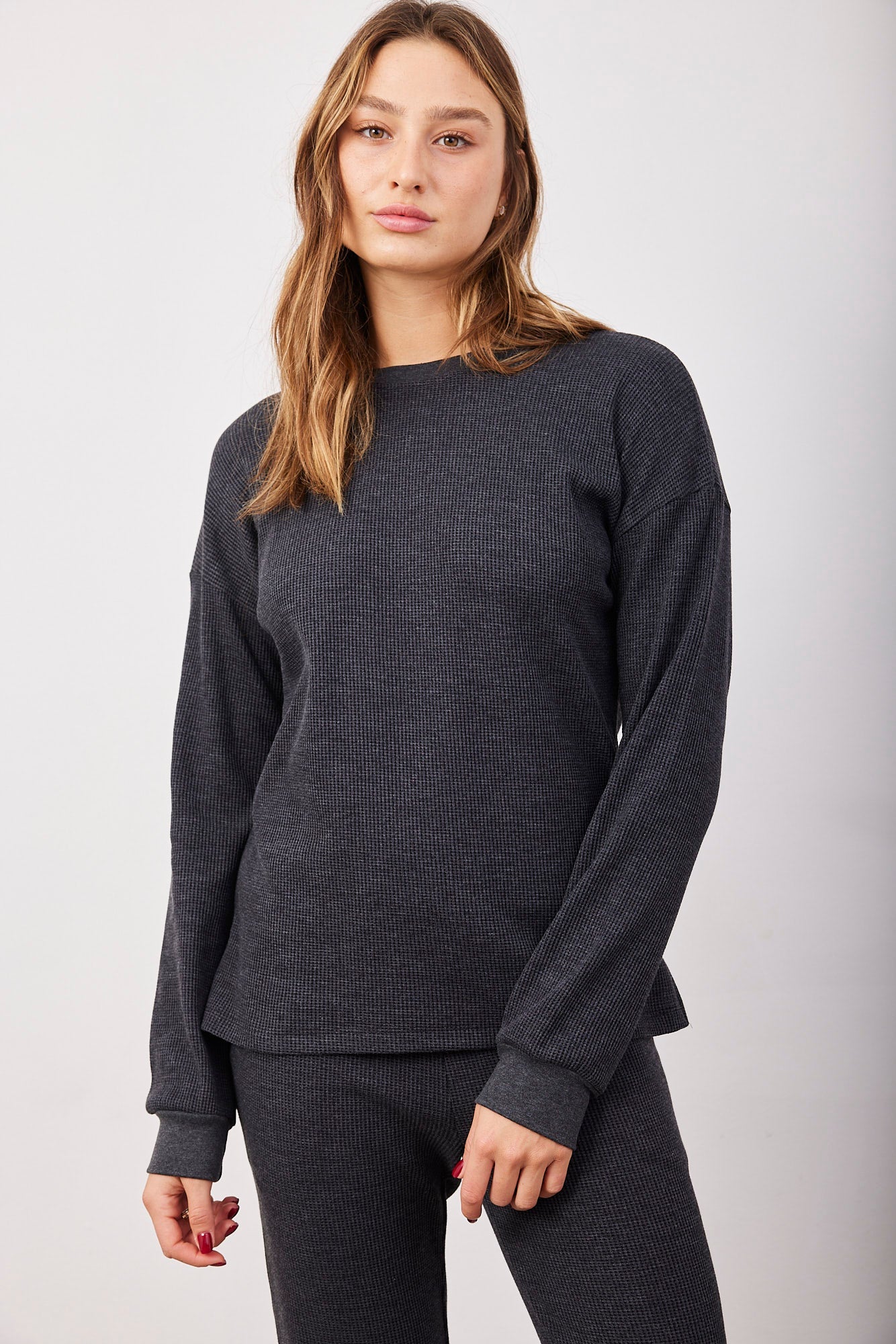 חליפת וופל צווארון עגול - ITAY BRANDS