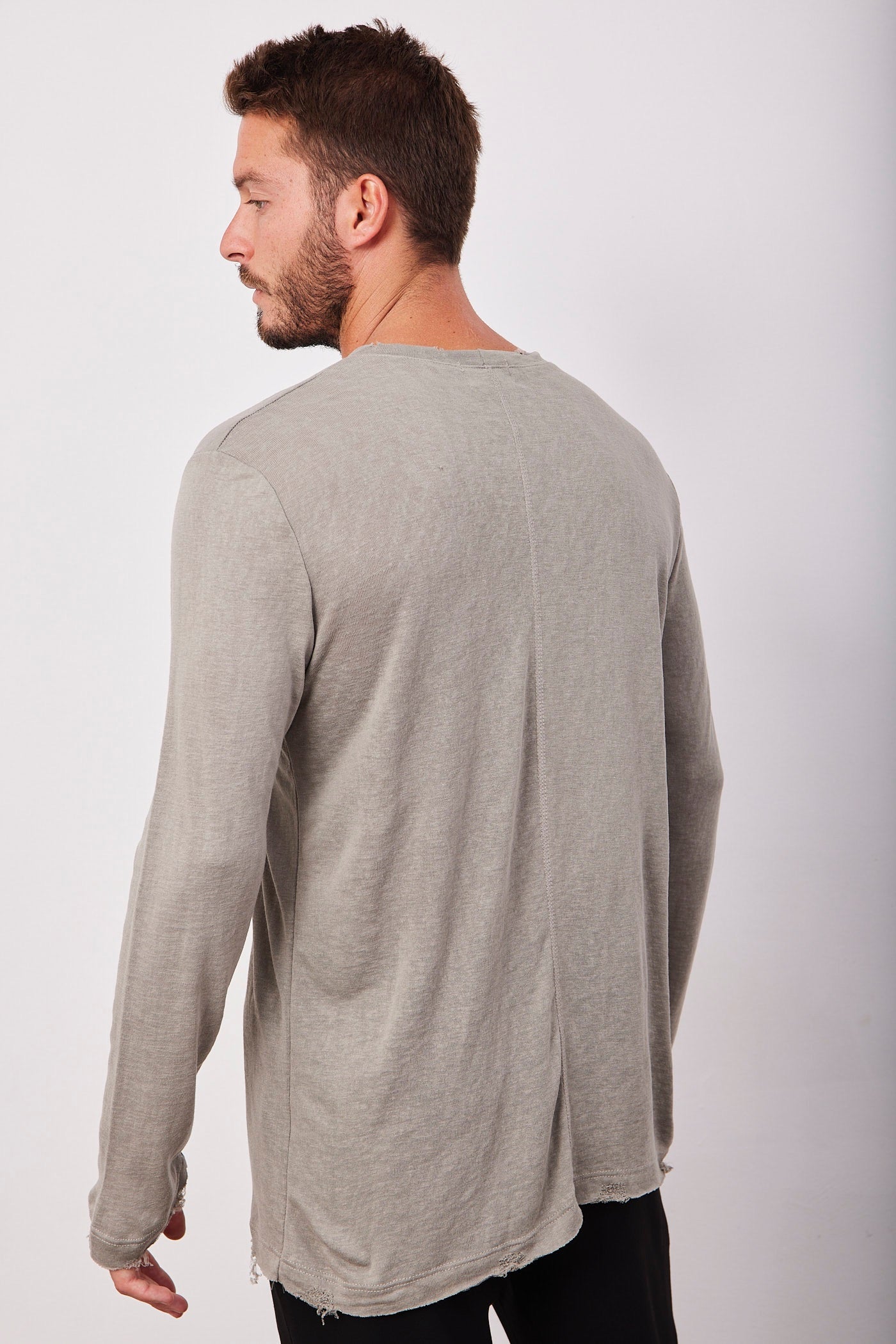 חולצת קרעים ארוכה במראה פשתן - ITAY BRANDS