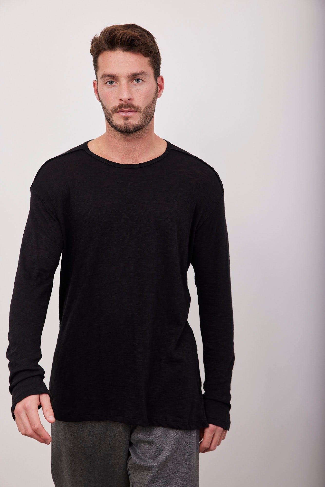 חולצה במראה פשתן עם תיפור בולט - ITAY BRANDS