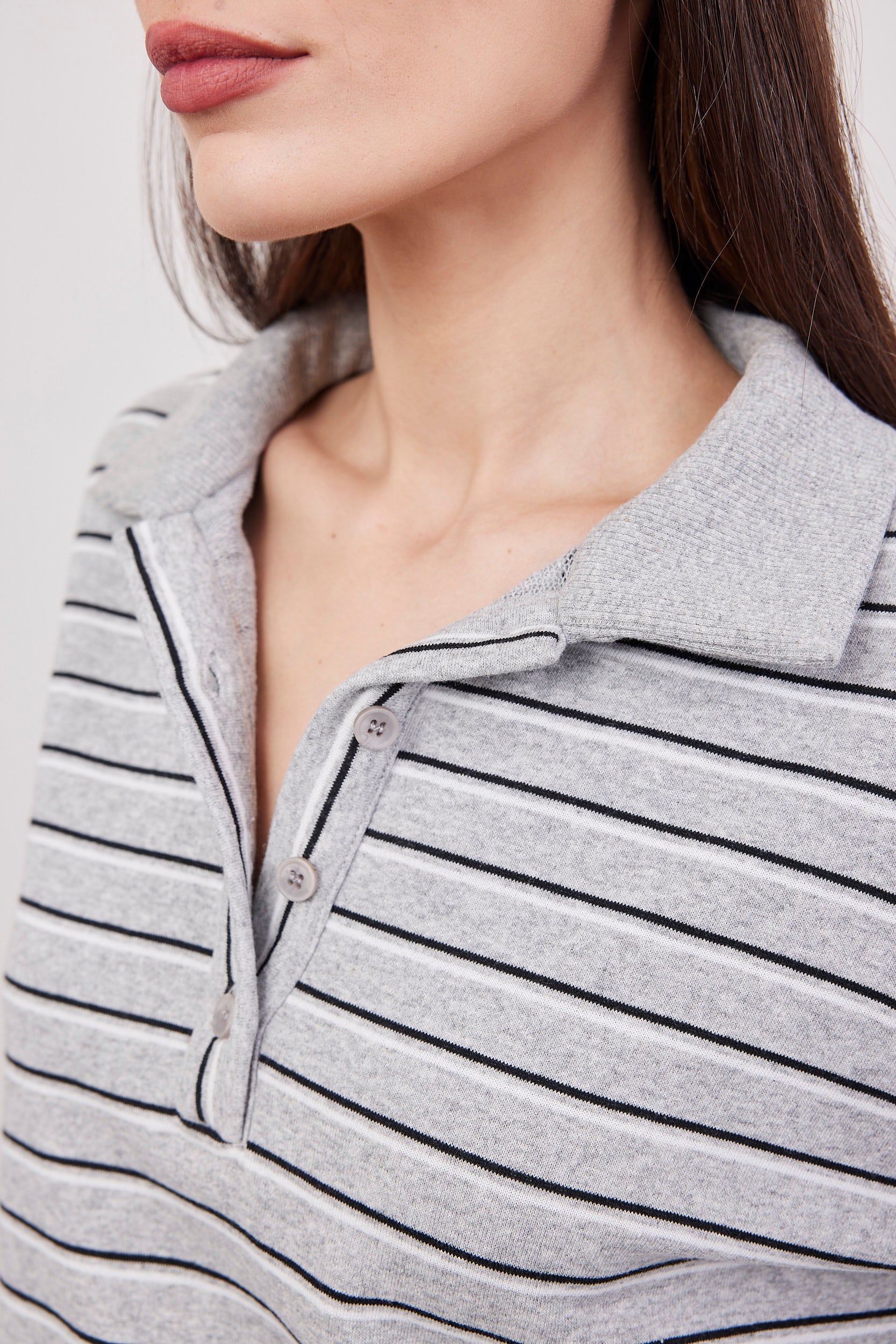 חולצת פולו פסים ארוכה