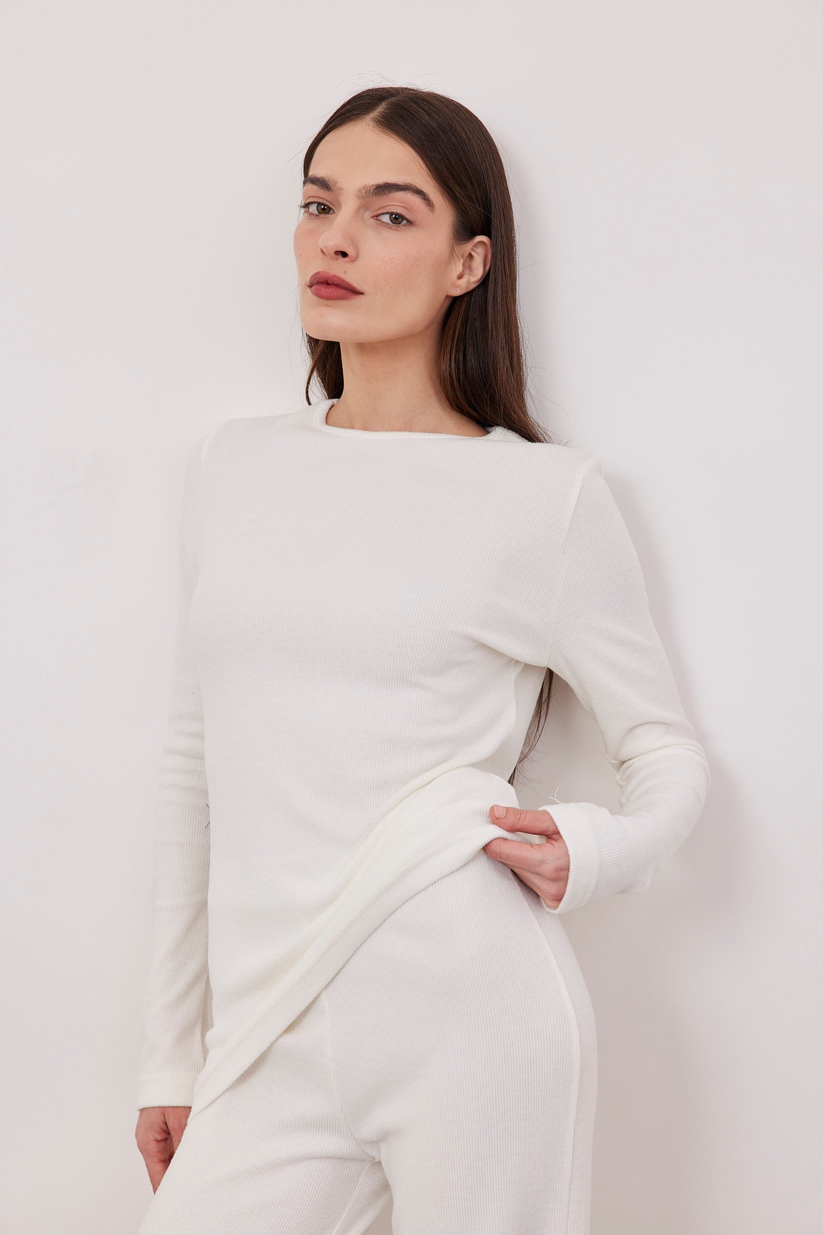 חולצת סריג ריב ארוכה