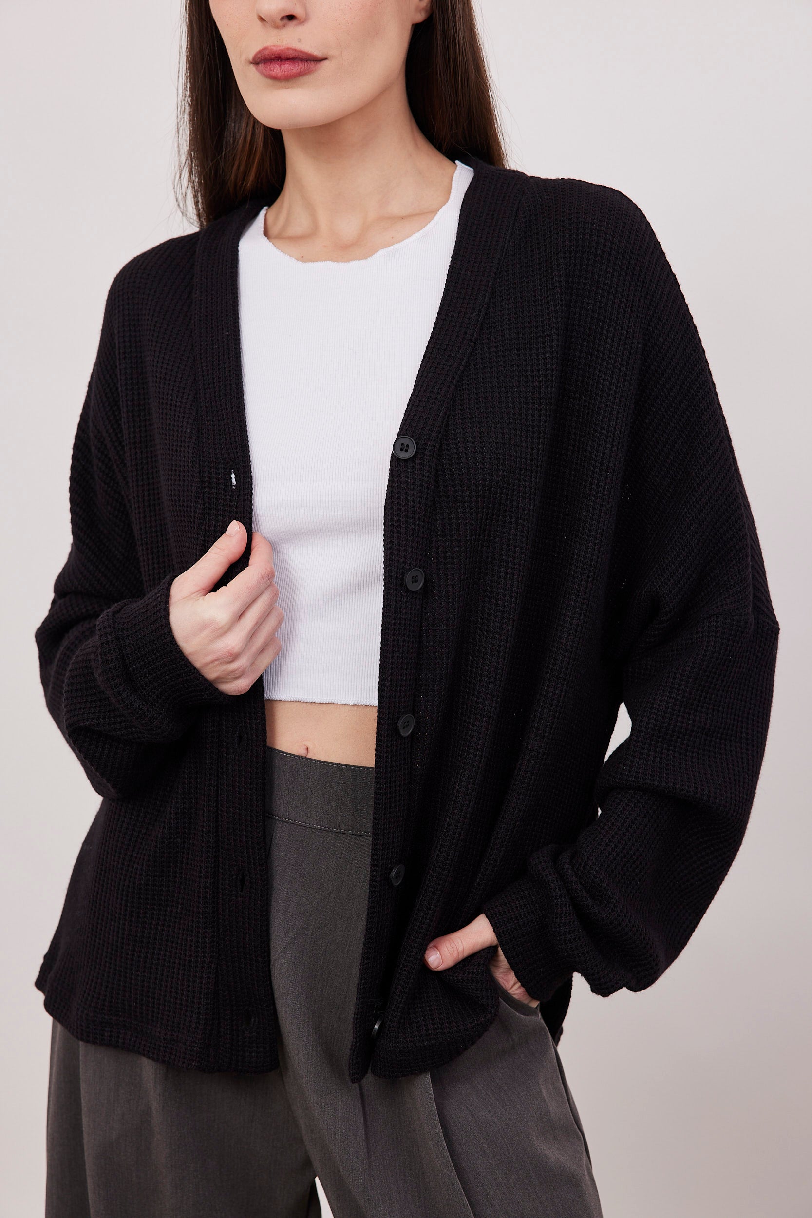 קרדיגן בד וופל