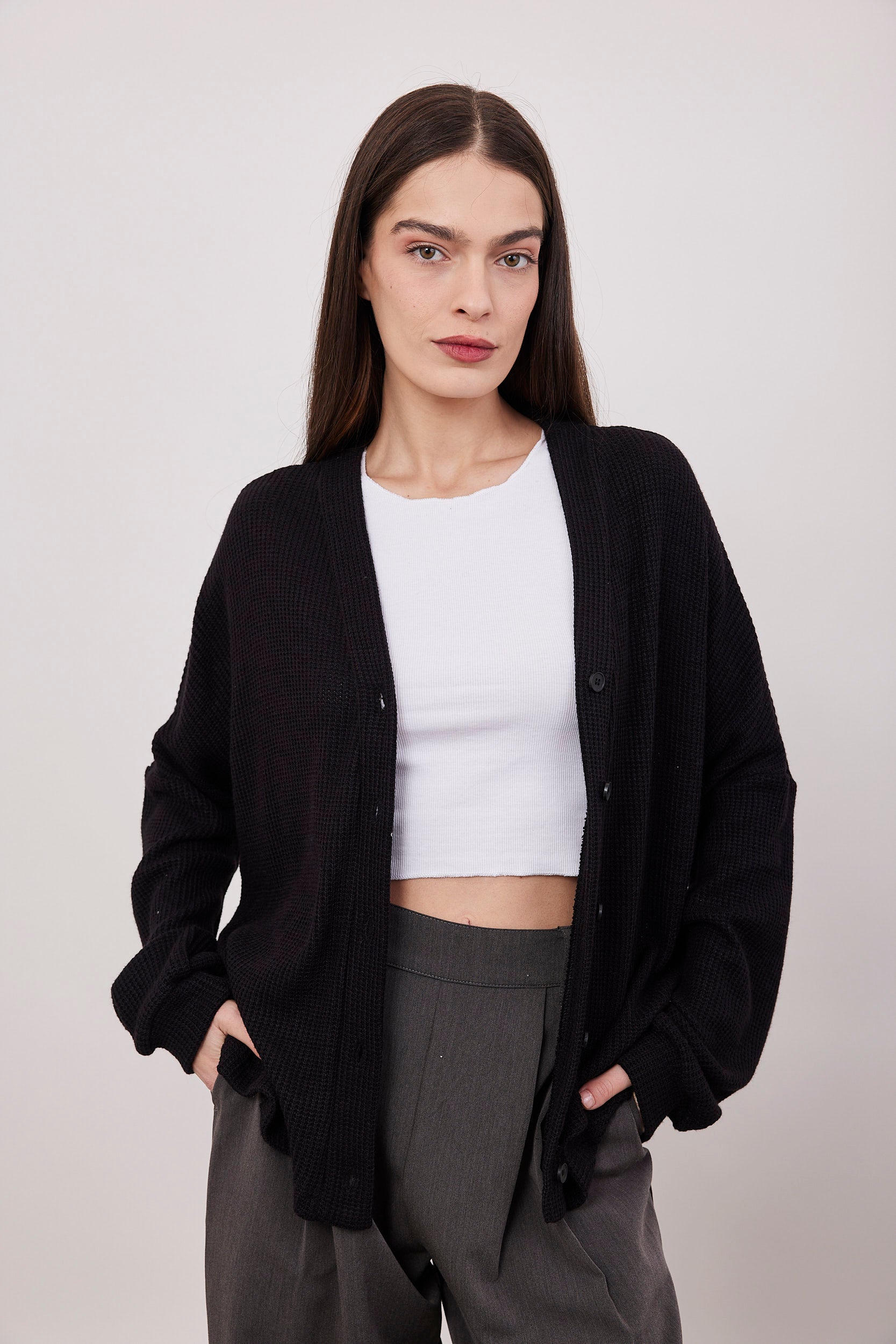 קרדיגן בד וופל