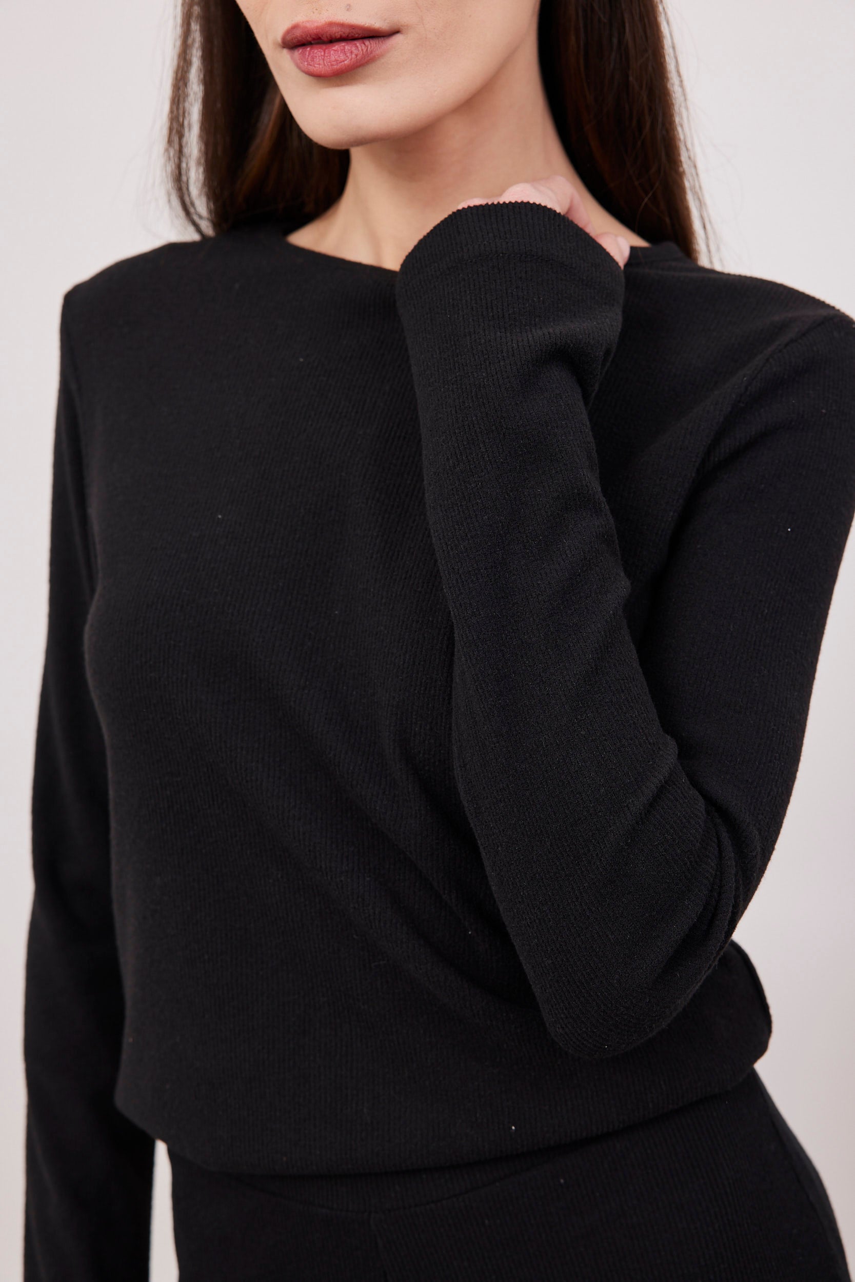 חולצת סריג ריב ארוכה