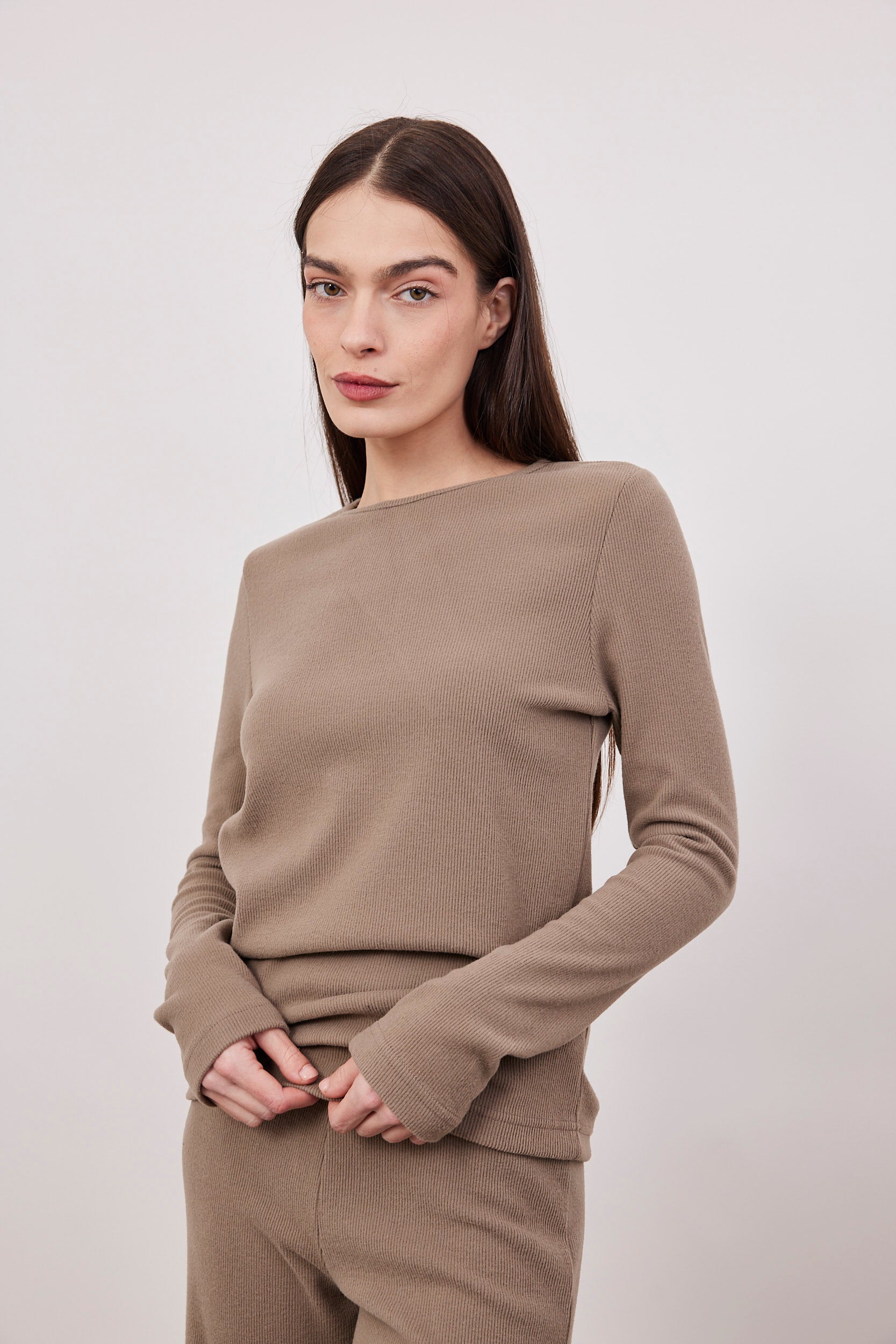 חולצת סריג ריב ארוכה