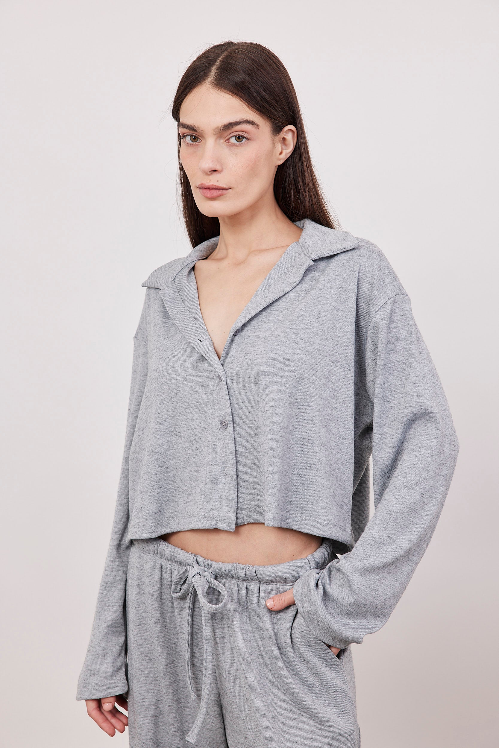 חולצת קרדיגן בד סריג