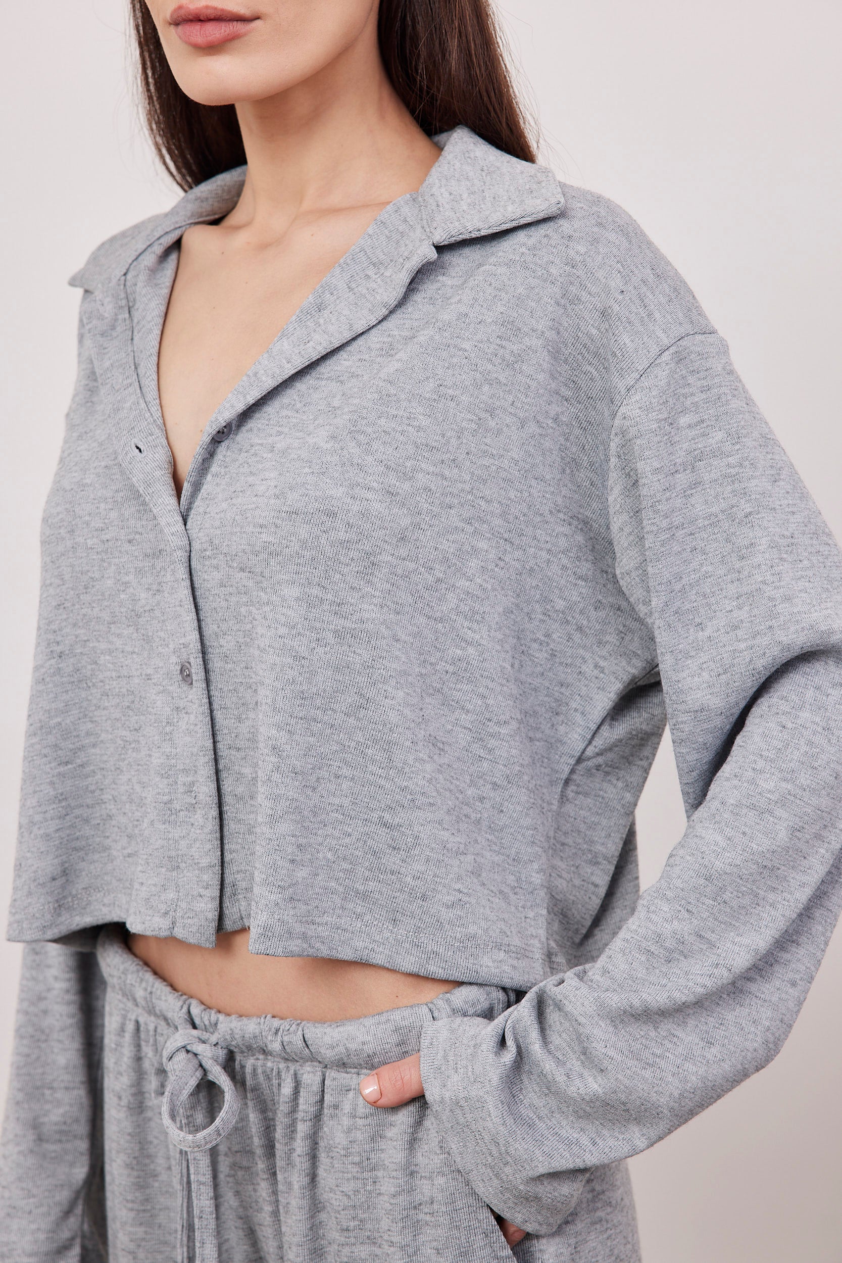 חולצת קרדיגן בד סריג