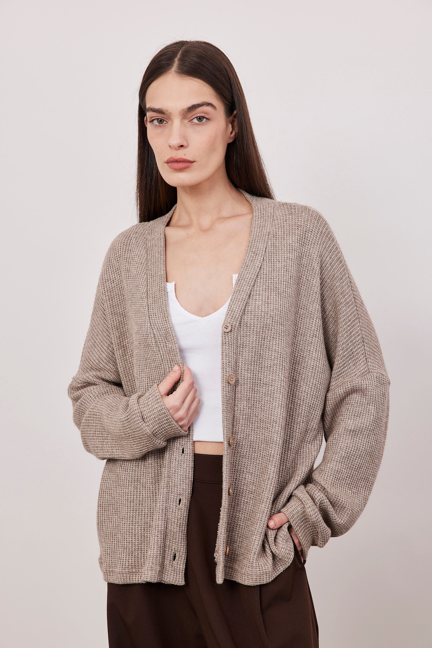 קרדיגן בד וופל