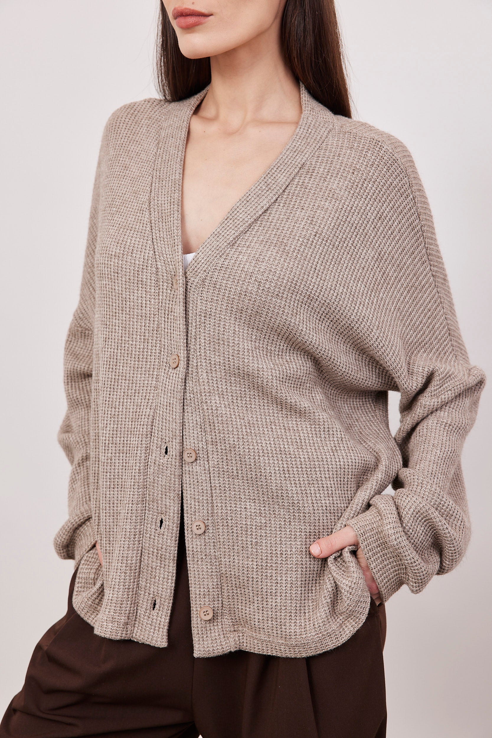 קרדיגן בד וופל