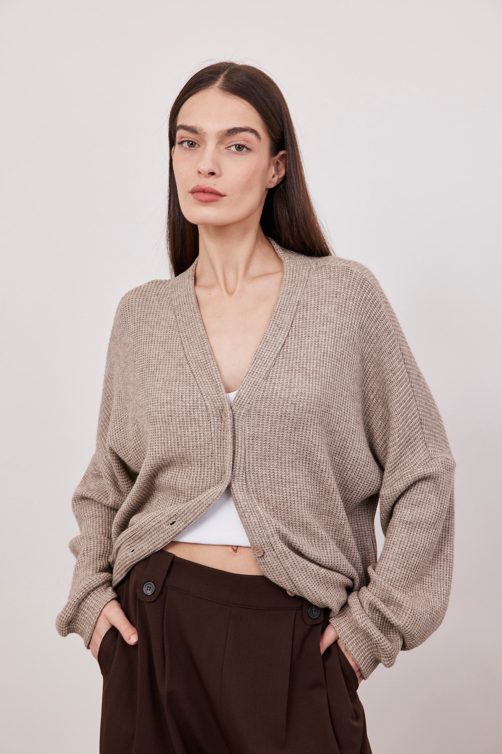 קרדיגן בד וופל