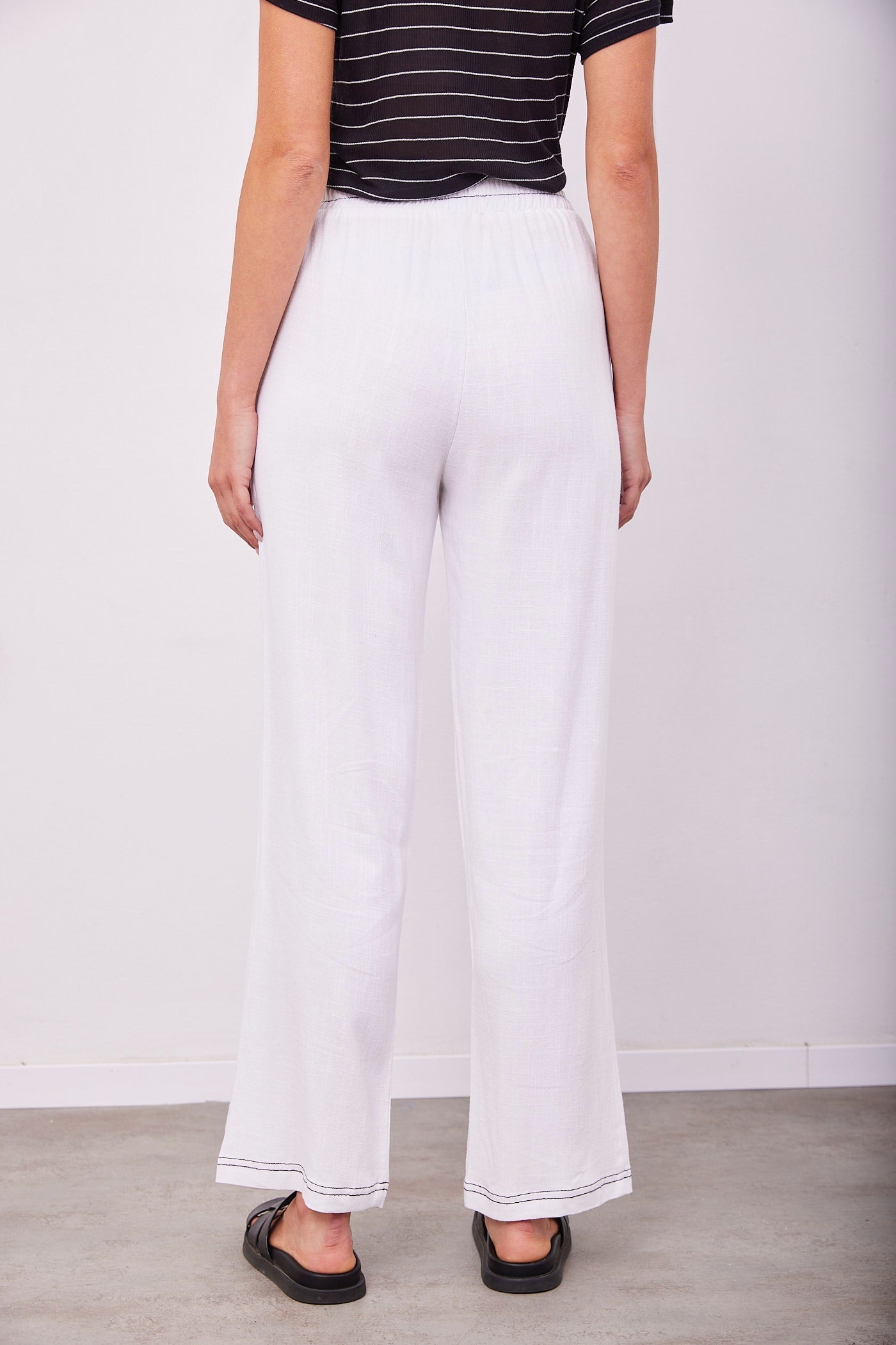 מכנסיים משולבות פשתן וכיסים מודגשים - ITAY BRANDS