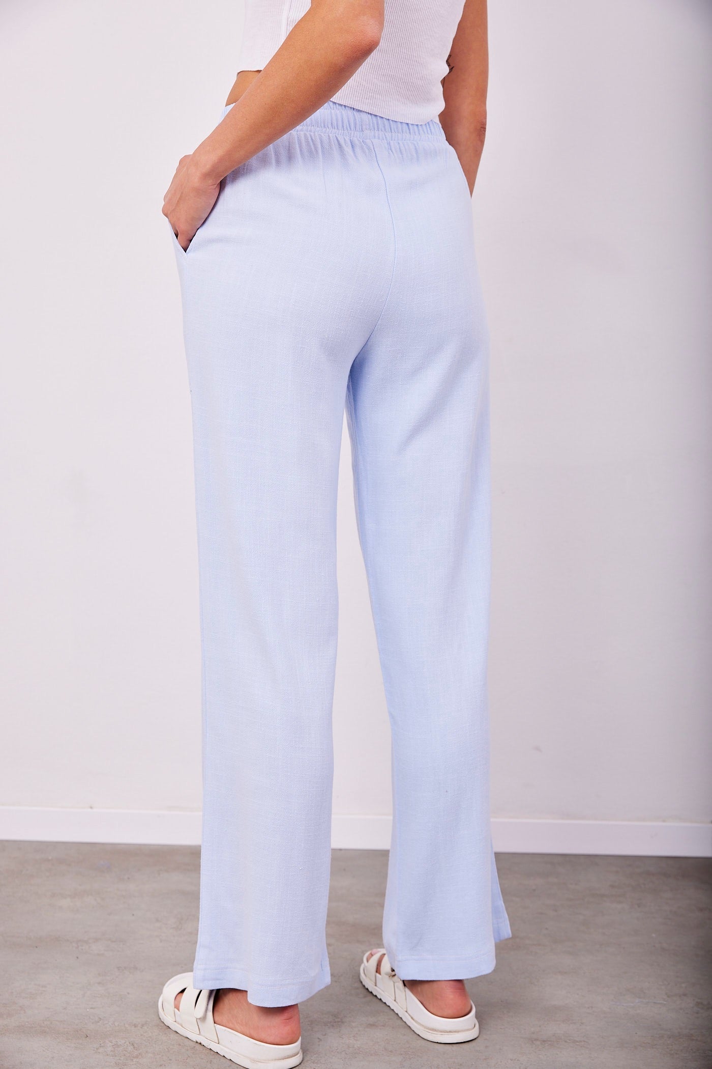 מכנסיים משולבות פשתן וכיסים מודגשים - ITAY BRANDS