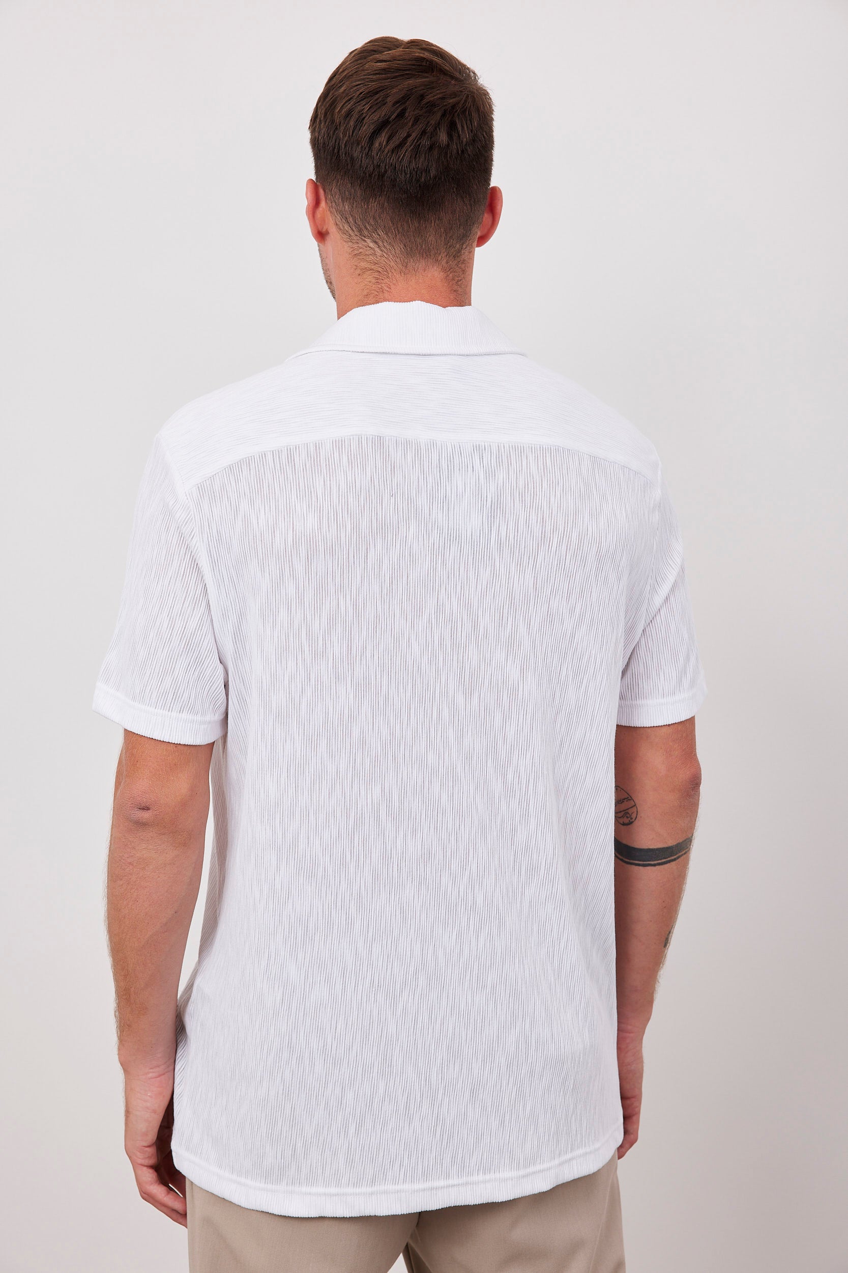 חולצה מכופתרת טקסטורת פסים