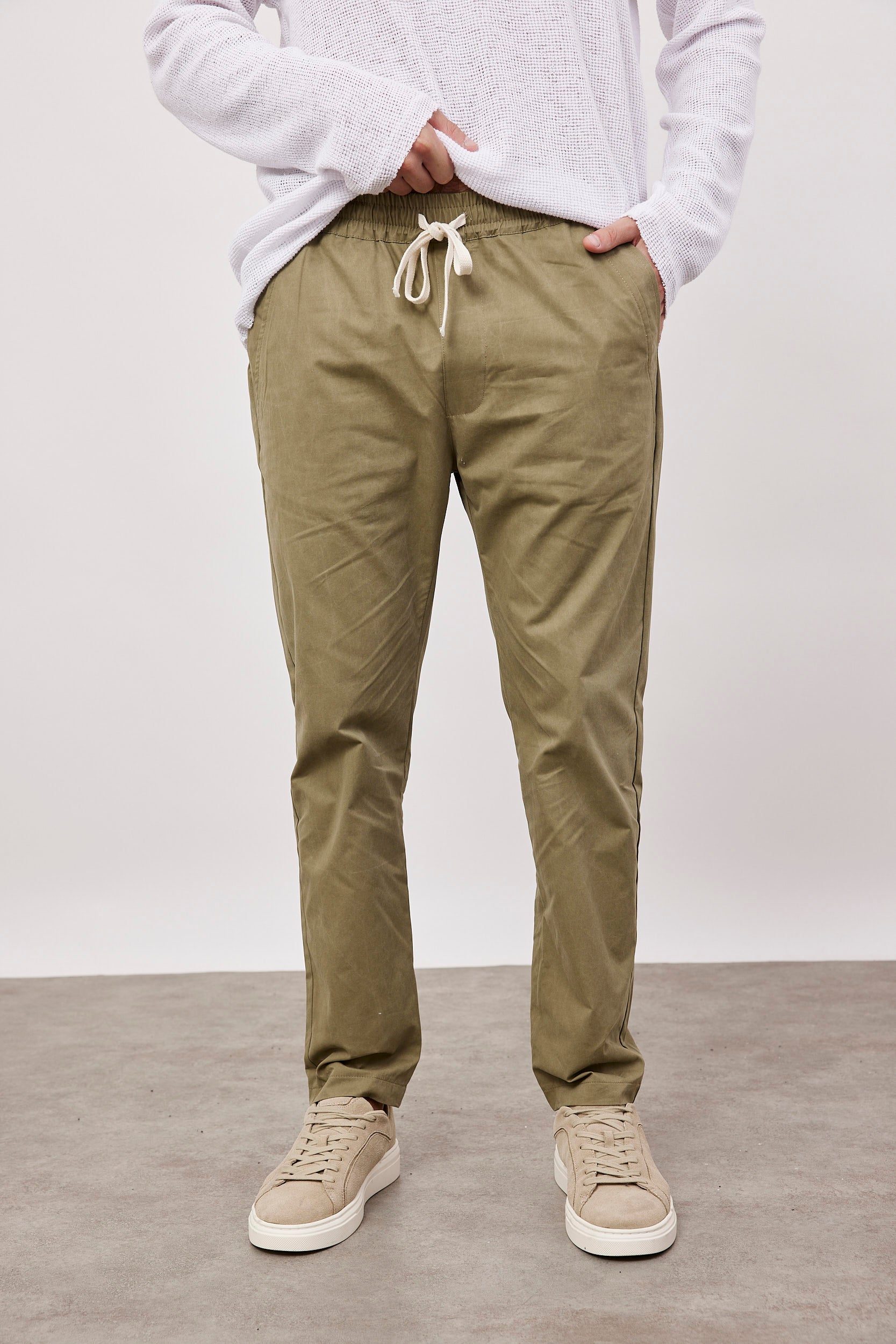 מכנסי כותנה עם שרוך