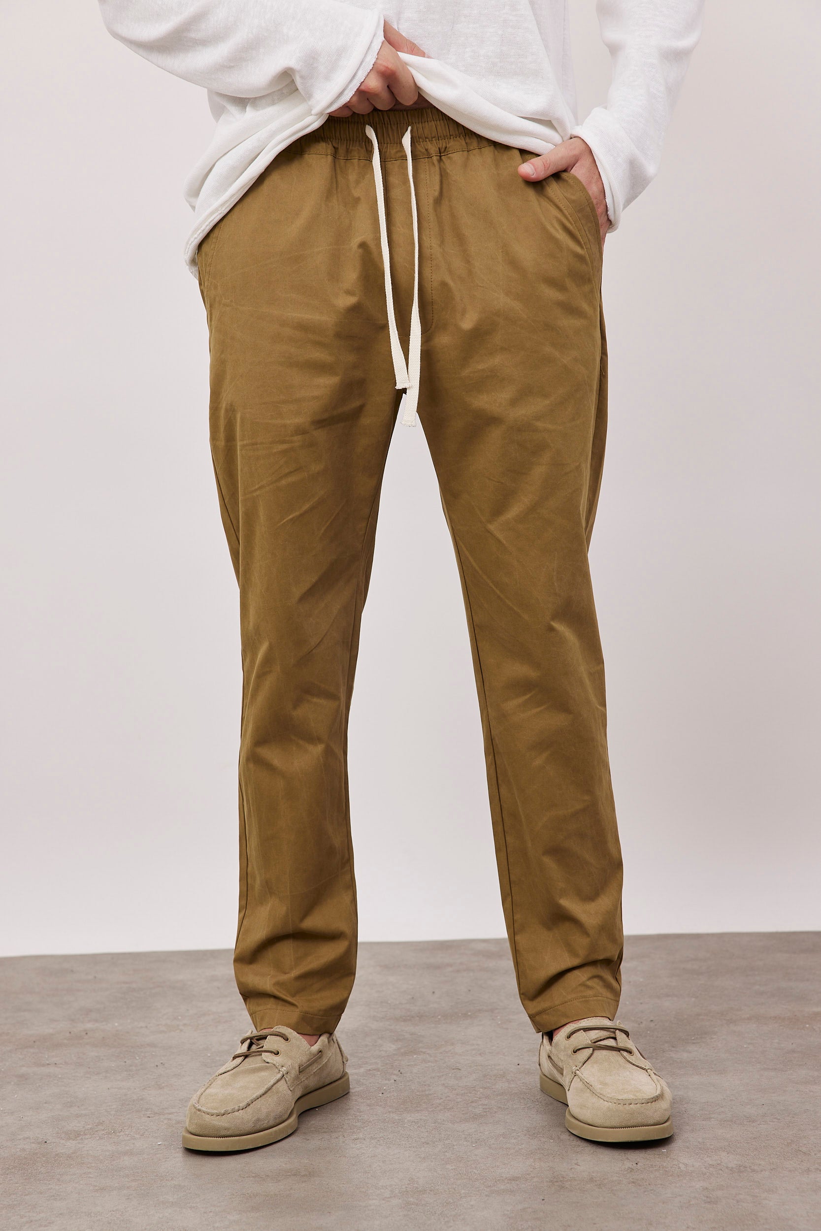 מכנסי כותנה עם שרוך