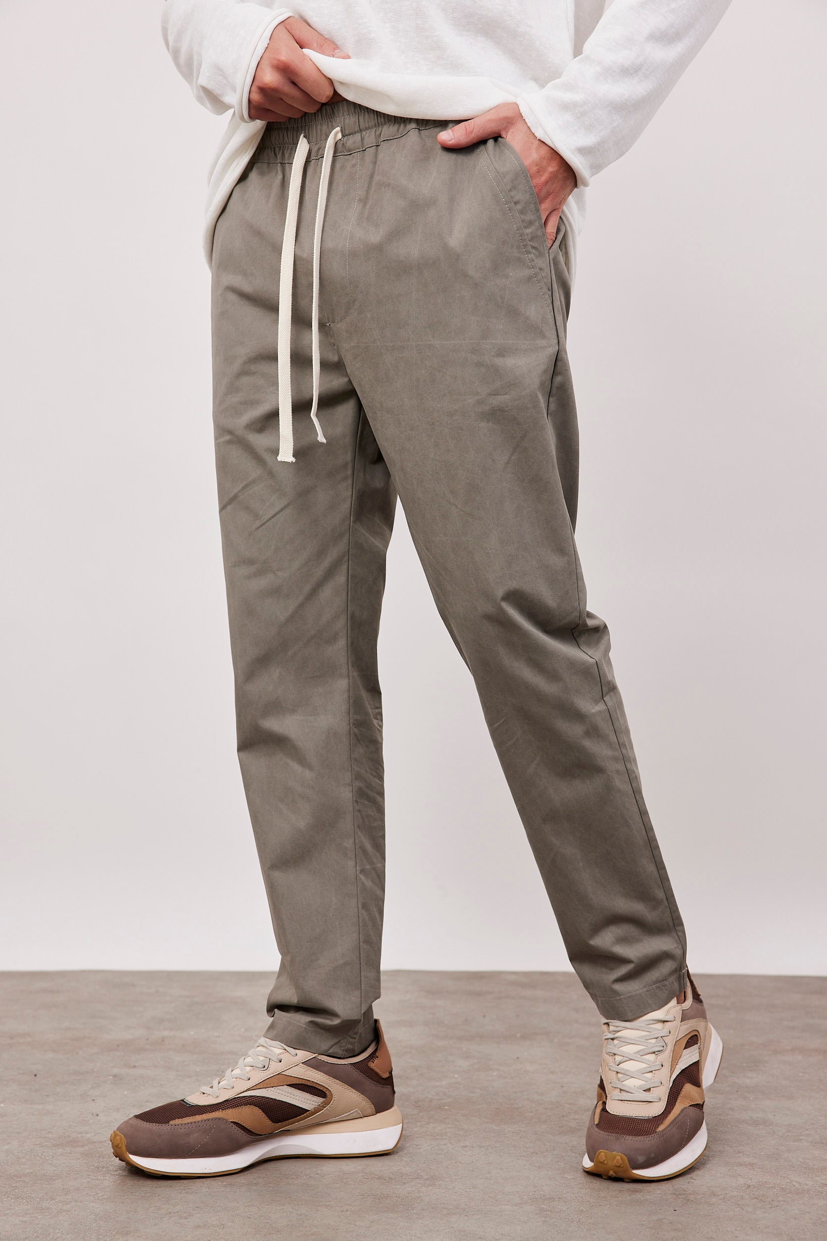 מכנסי כותנה עם שרוך