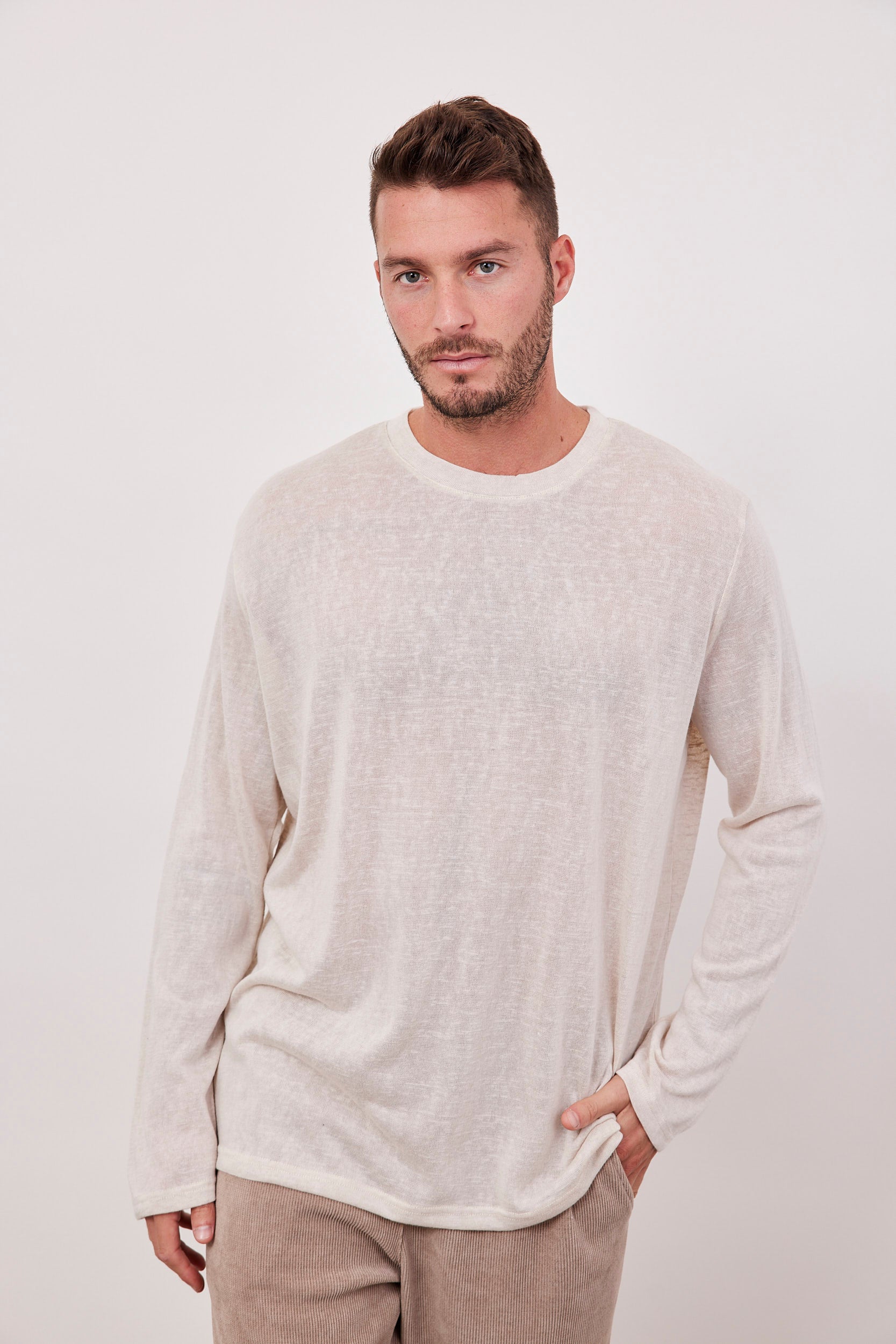 חולצה ארוכה בטקסטורה גזרה רחבה